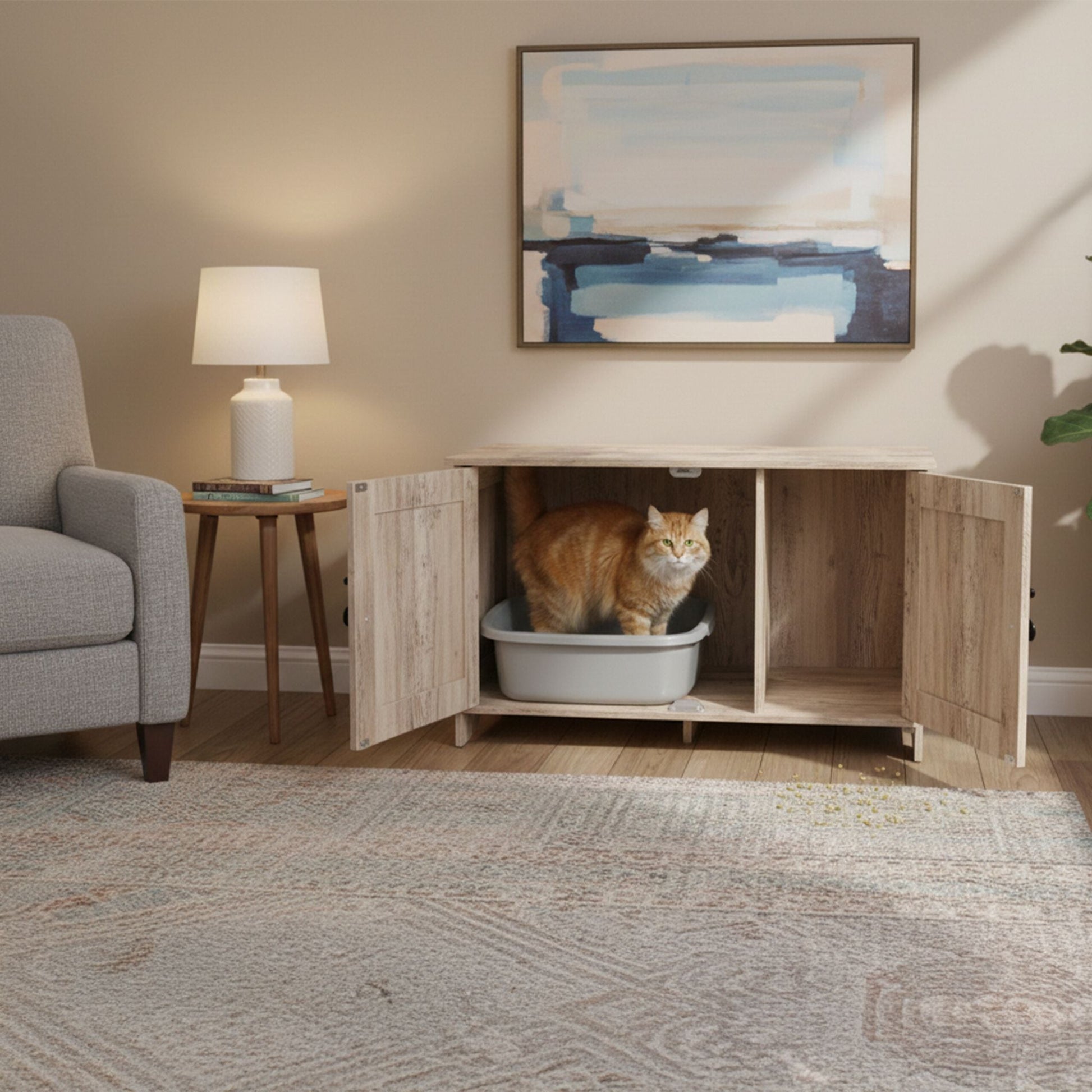 Katzenschrank für Katzenklo Braun von Relaxdays