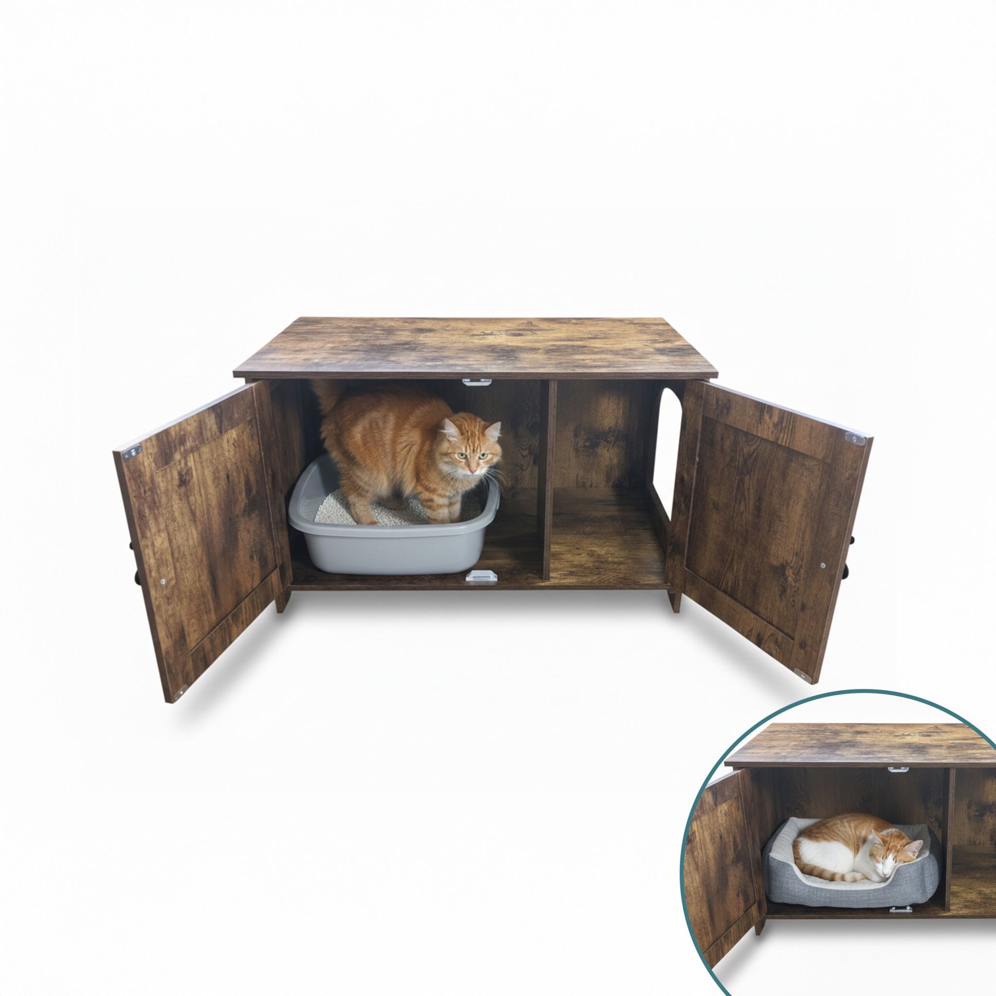 Katzenschrank für Katzenklo Dunkelbraun von Relaxdays