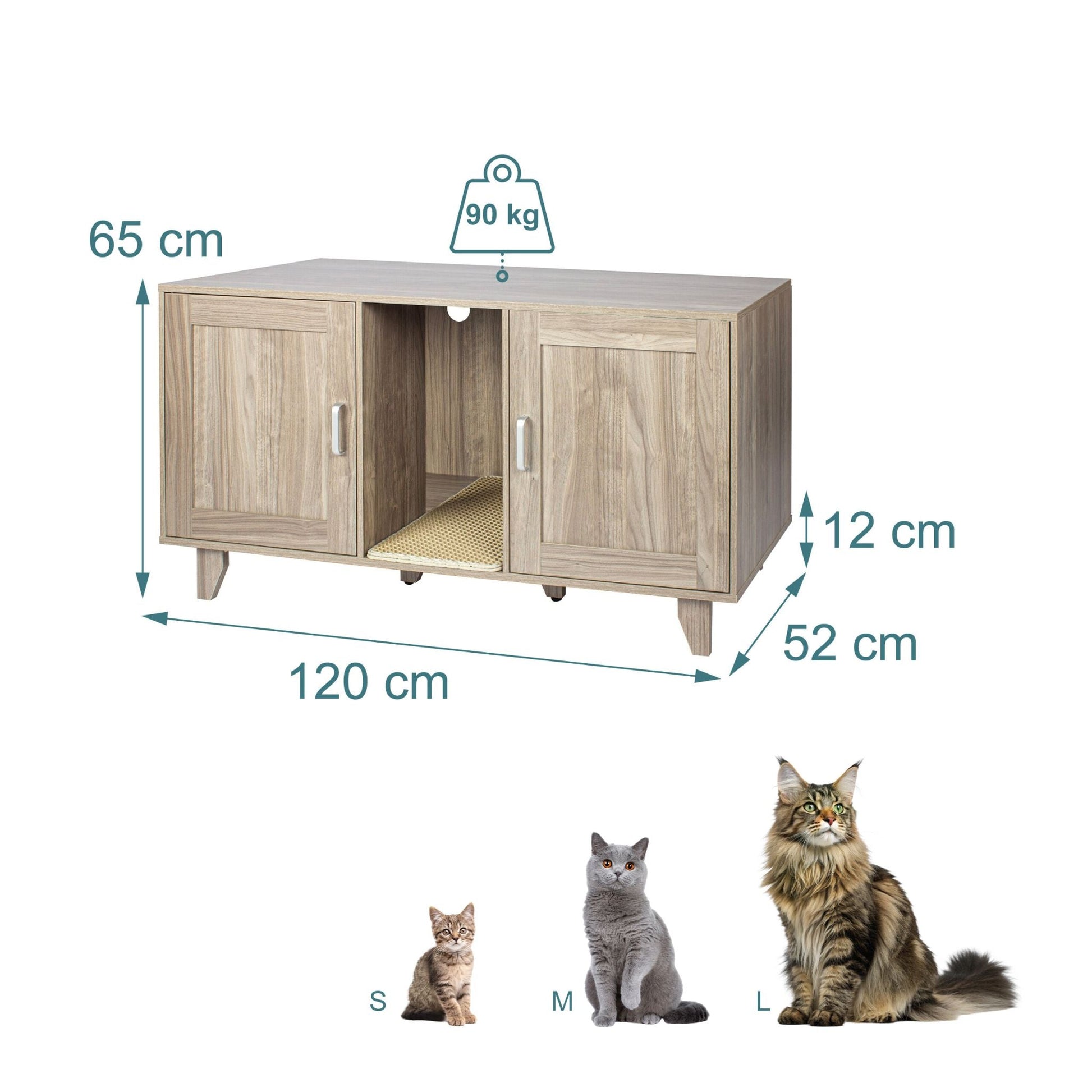 XXL Katzenschrank für Katzenklo Grau von guteszeug.ch