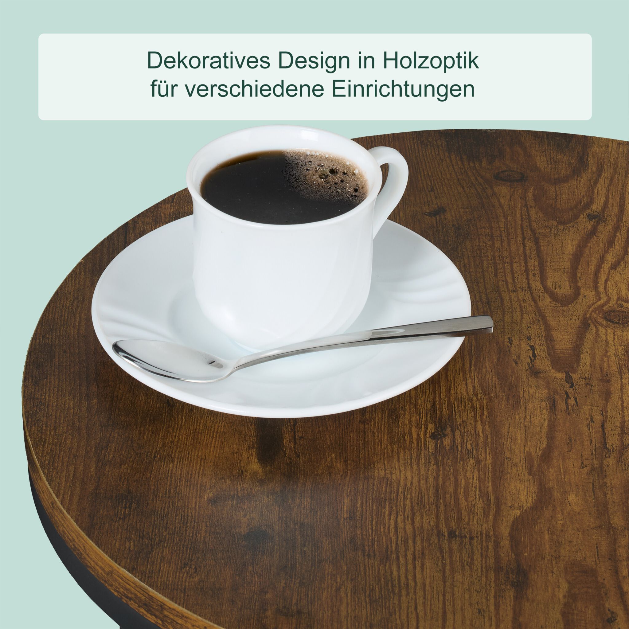 Satztisch 2er-Set Industrial Design Braun-Schwarz von Relaxdays