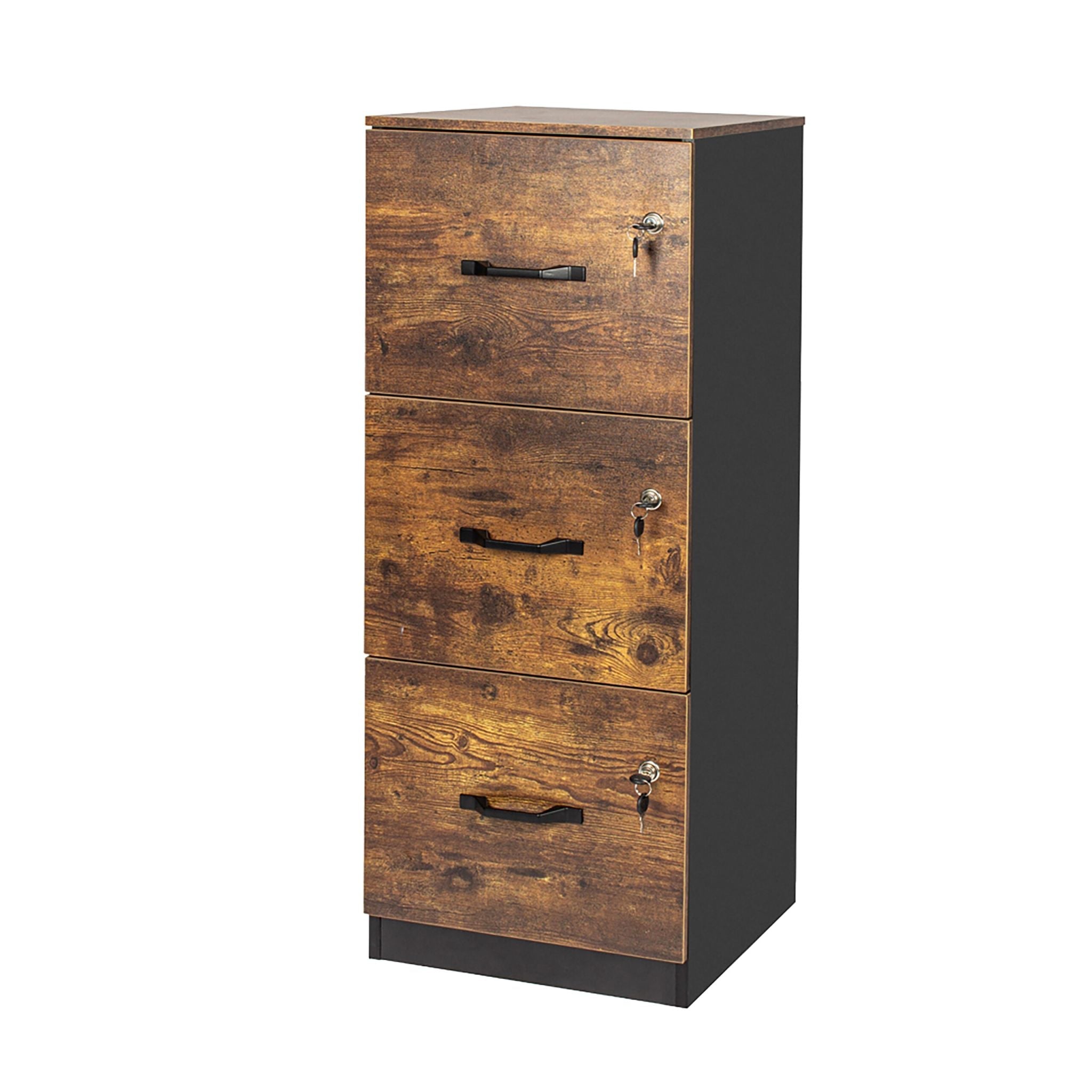 Aktenschrank Hängeregister Braun-Schwarz von Relaxdays