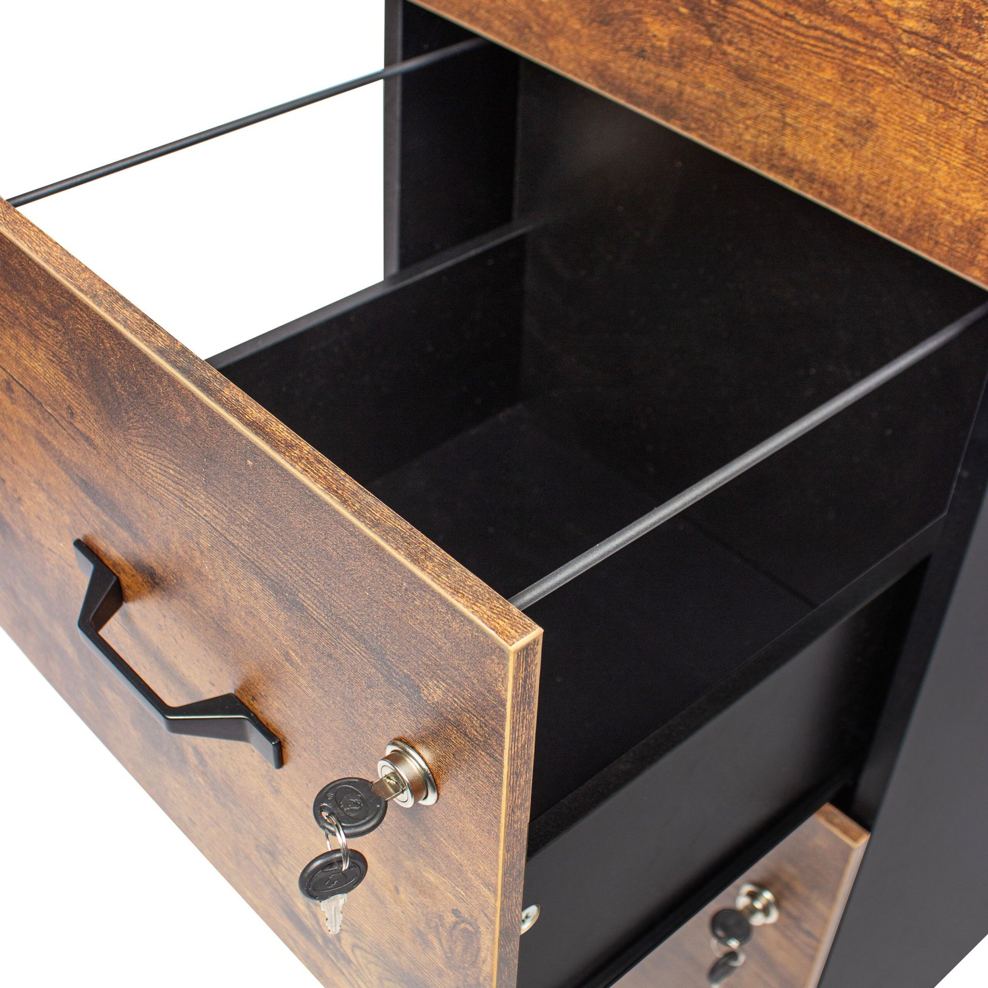 Aktenschrank Hängeregister Braun-Schwarz von Relaxdays