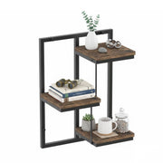 Wandregal Industrial-Design Braun-Schwarz von Relaxdays