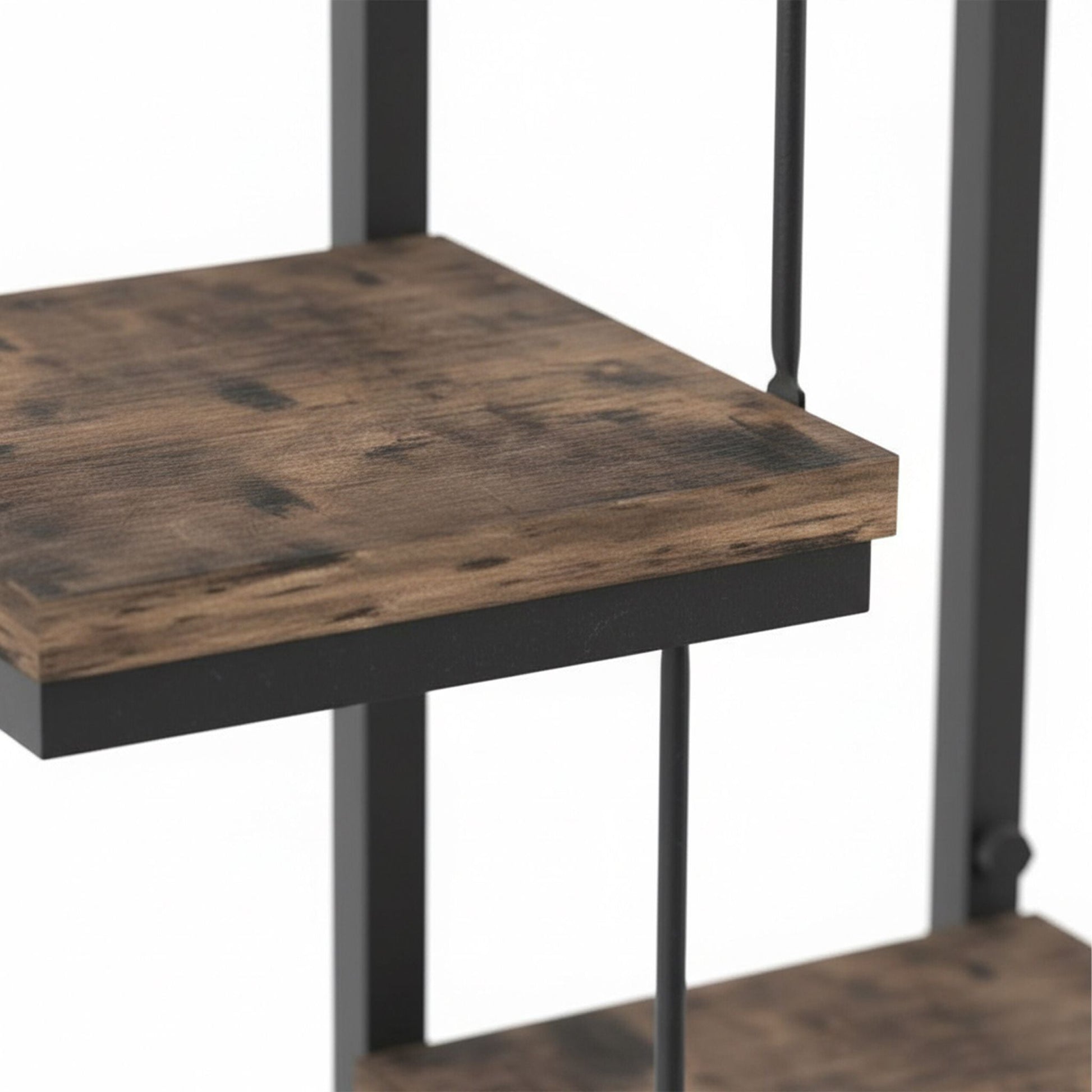 Wandregal Industrial-Design Braun-Schwarz von Relaxdays