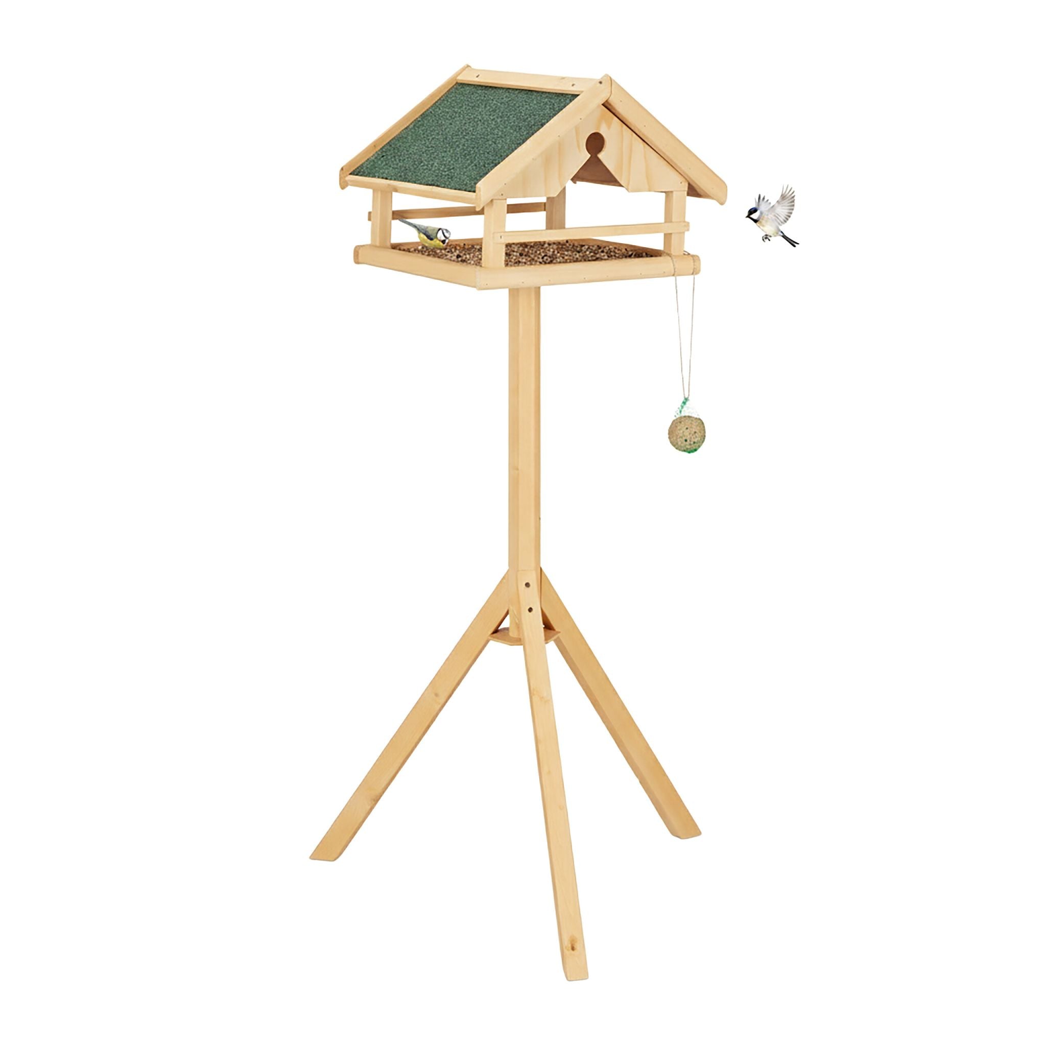 Vogelfutterhaus mit Ständer Dunkelgrün-Hellbraun von Relaxdays