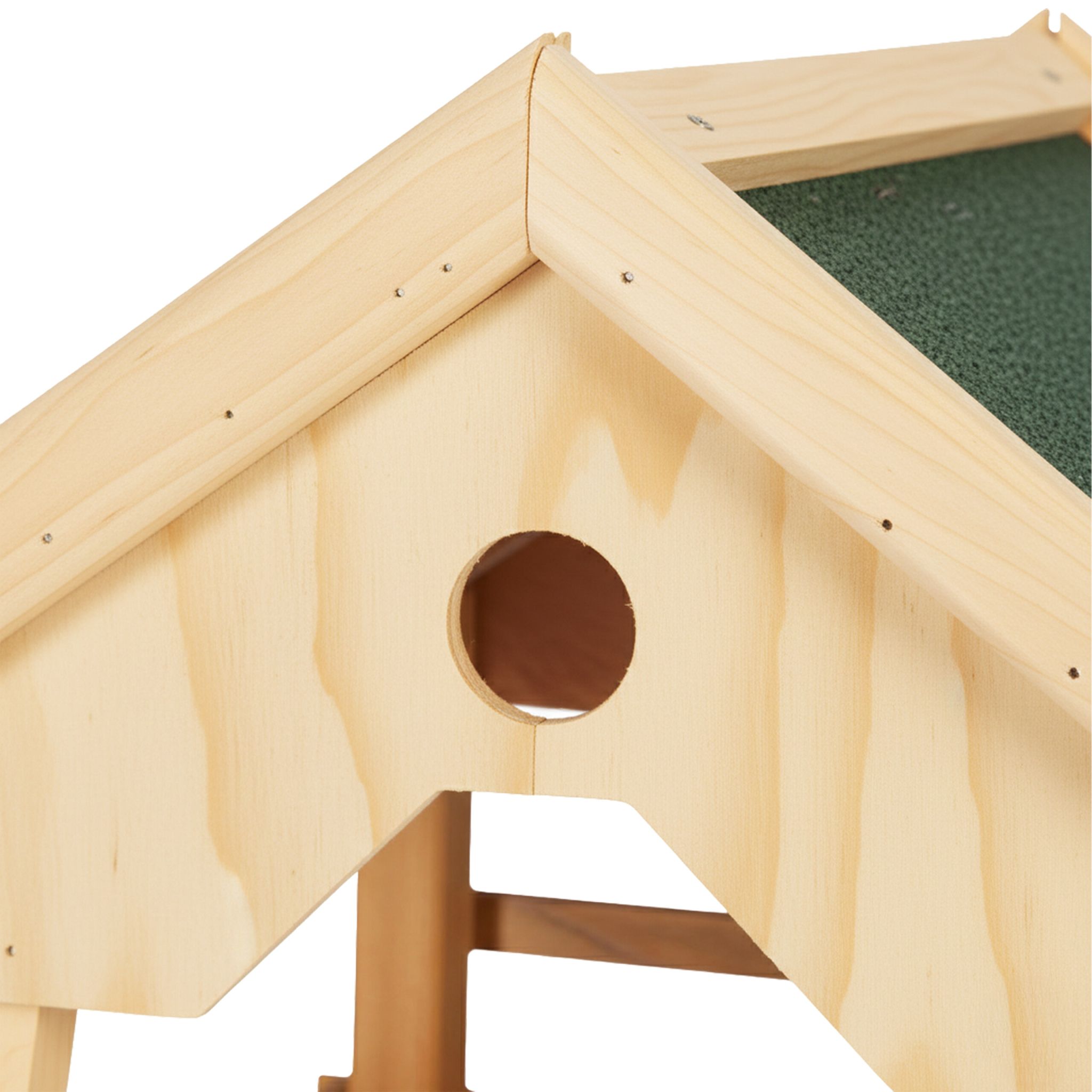 Vogelfutterhaus mit Ständer Dunkelgrün-Hellbraun von Relaxdays