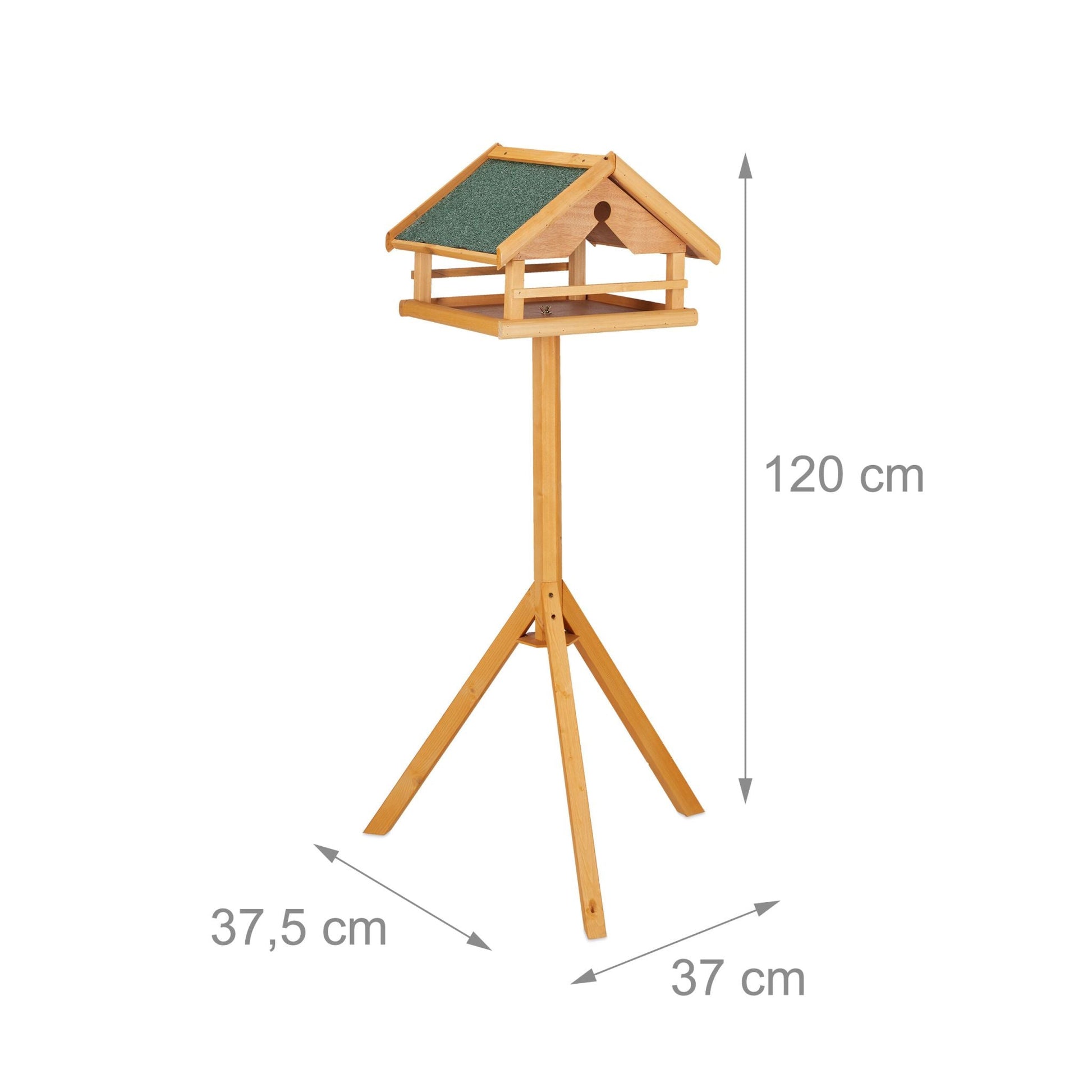 Vogelfutterhaus mit Ständer Dunkelgrün-Orange von Relaxdays