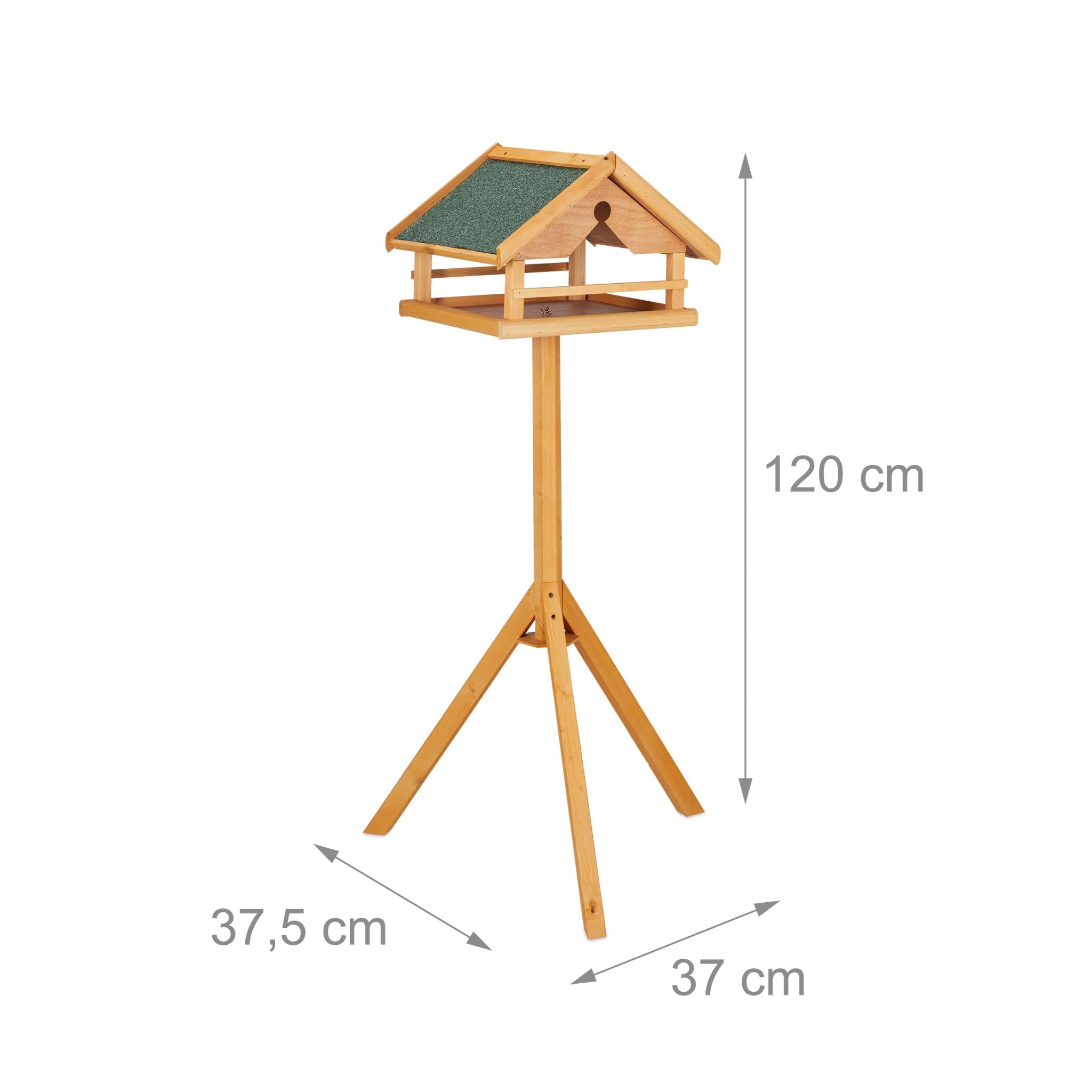 Vogelfutterhaus mit Ständer Dunkelgrün-Orange von Relaxdays