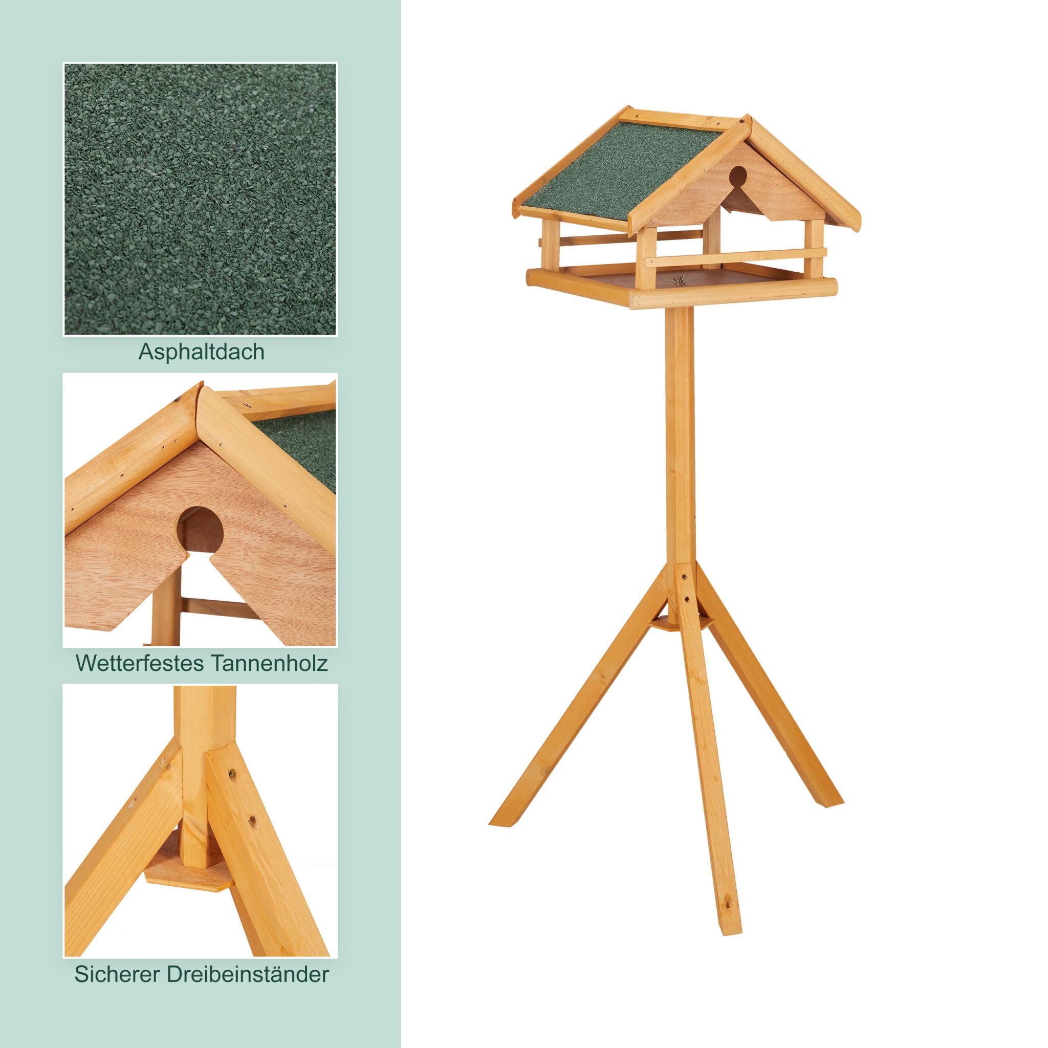 Vogelfutterhaus mit Ständer Dunkelgrün-Orange von Relaxdays