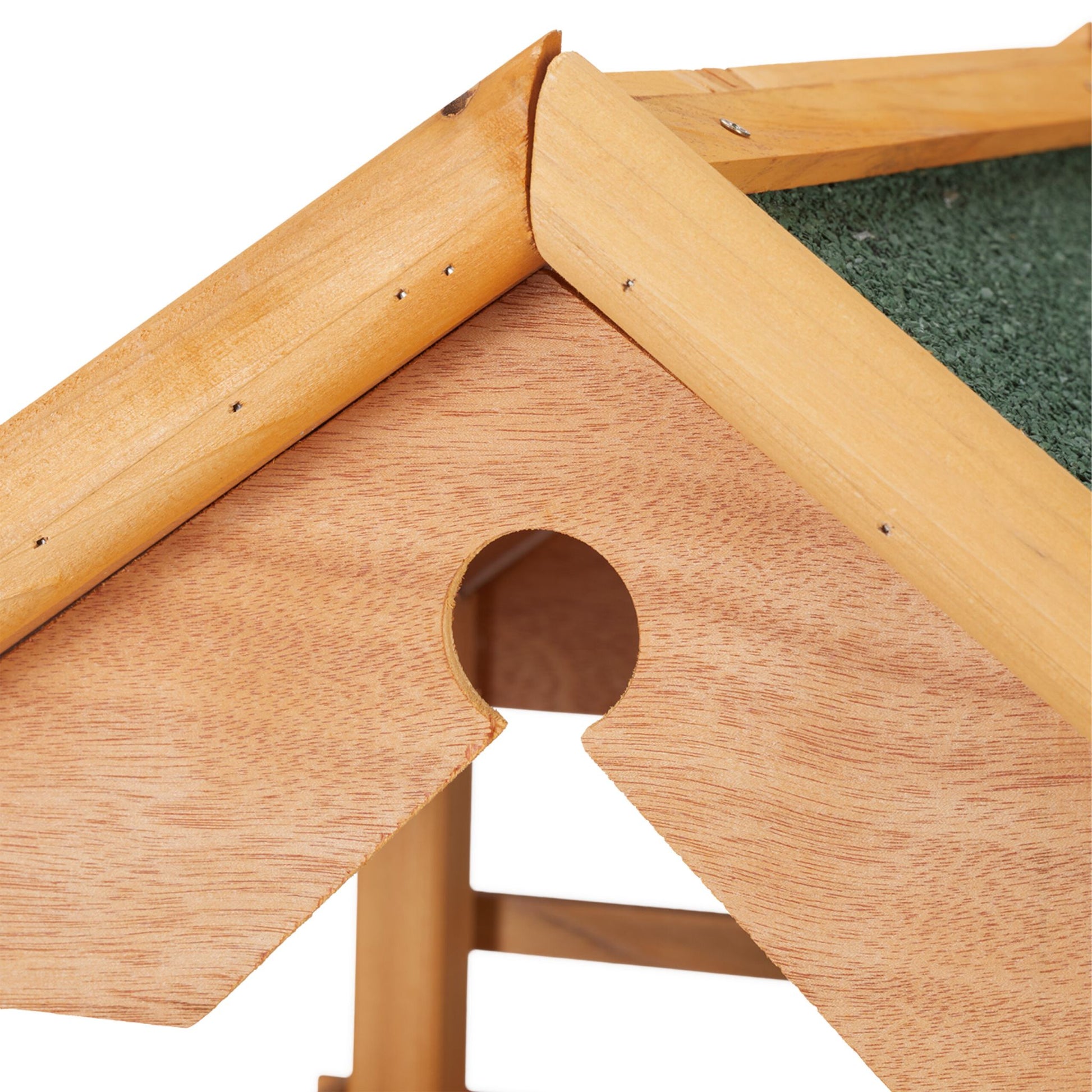 Vogelfutterhaus mit Ständer Dunkelgrün-Orange von Relaxdays
