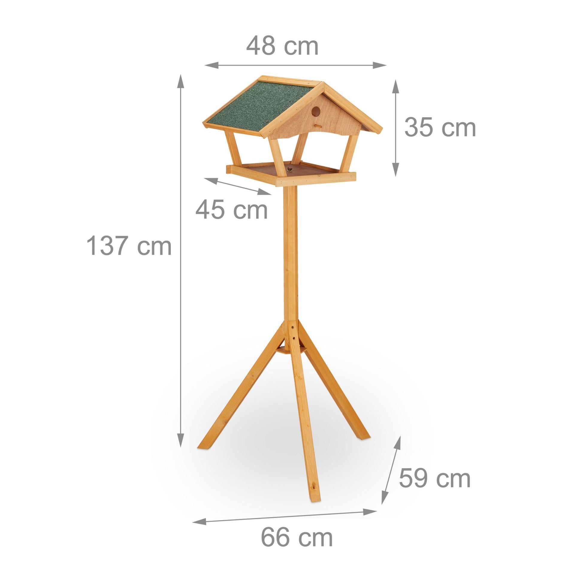 XXL Vogelfutterhaus mit Ständer Dunkelgrün-Orange von Relaxdays