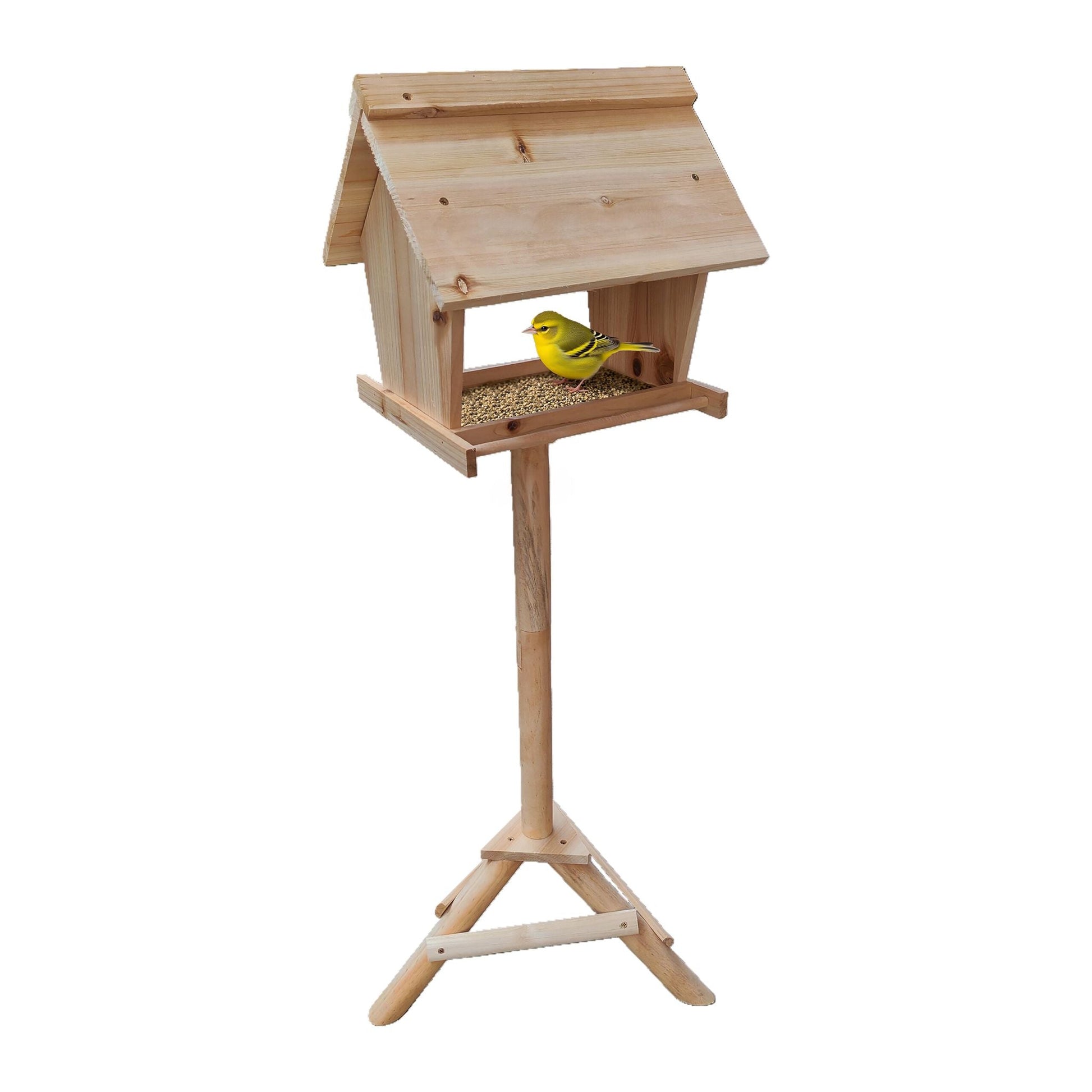 Vogelfutterhaus Tannenholz Hellbraun von Relaxdays