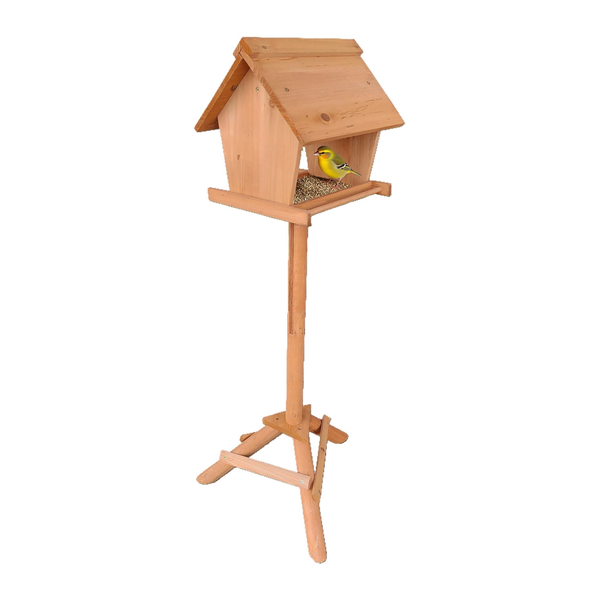 Vogelfutterhaus Tannenholz Orange von Relaxdays