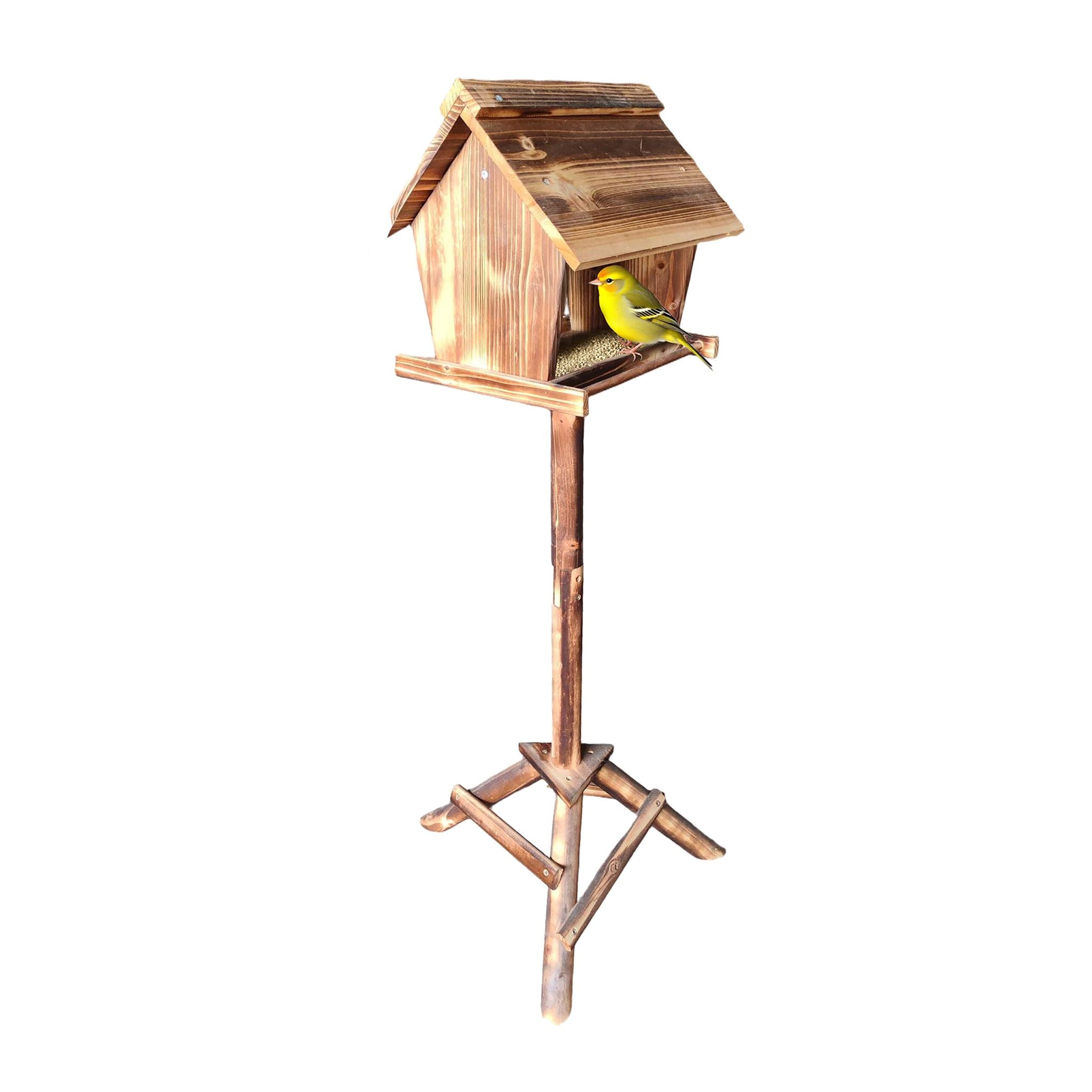 Vogelfutterhaus Tannenholz Braun von Relaxdays