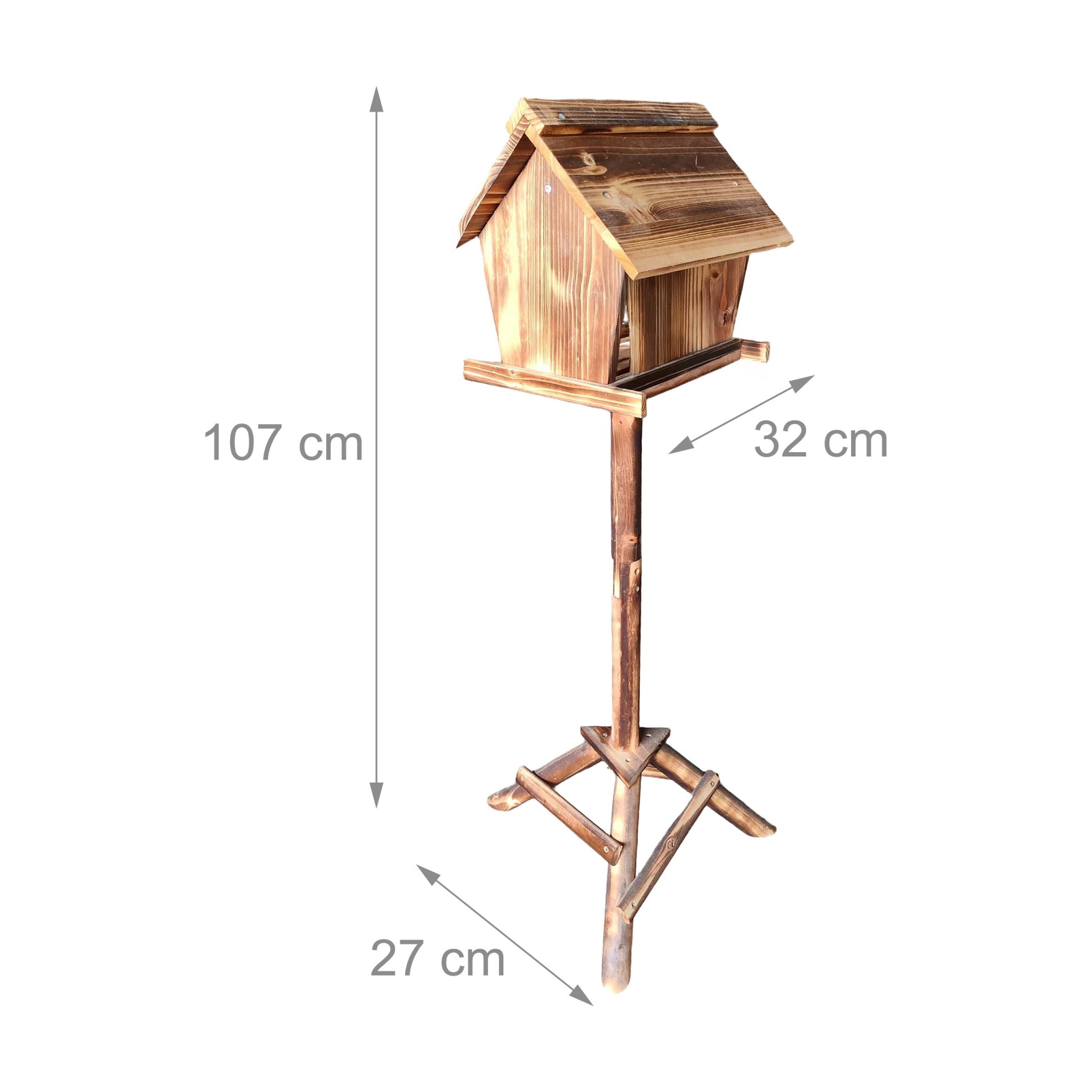 Vogelfutterhaus Tannenholz Braun von Relaxdays