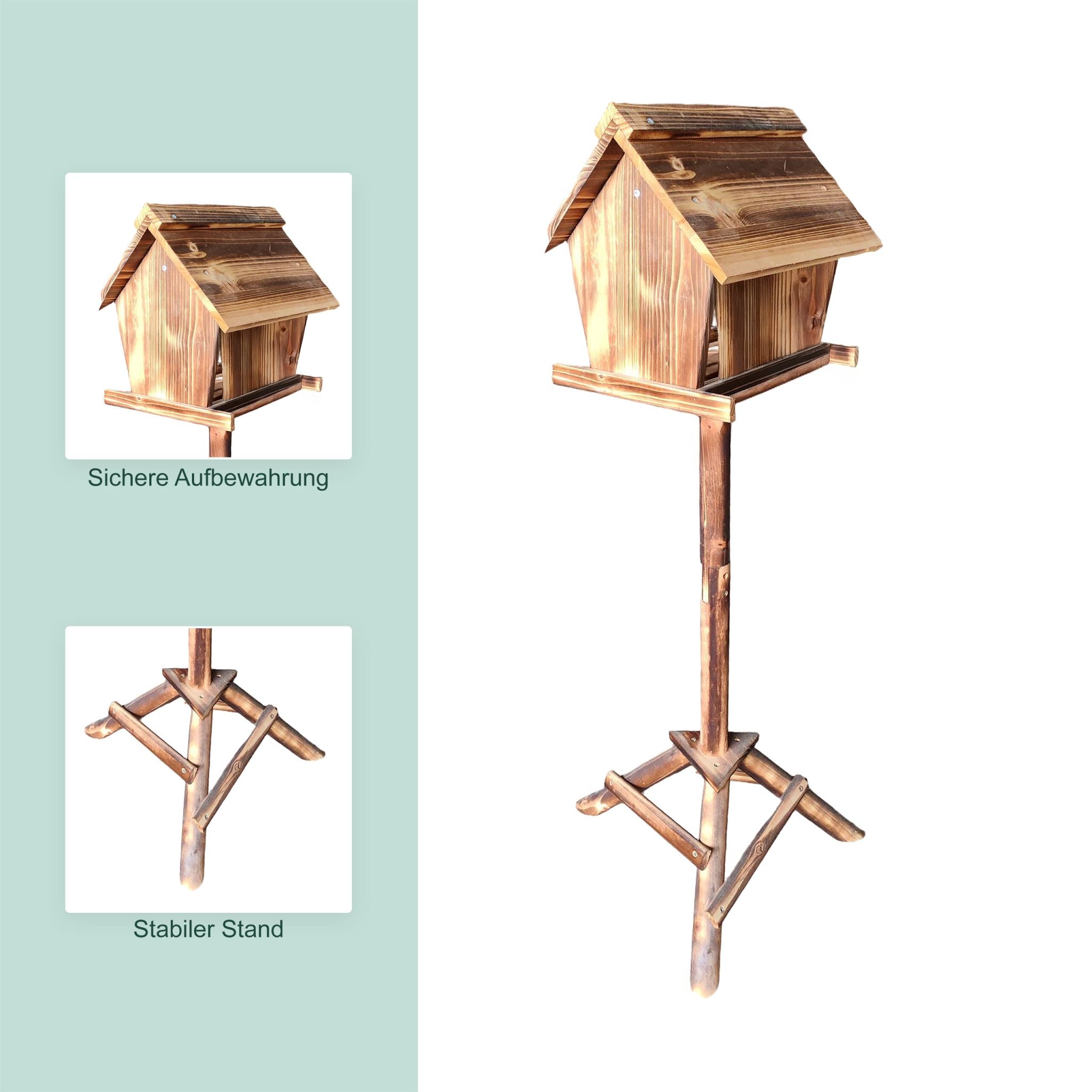 Vogelfutterhaus Tannenholz Braun von Relaxdays