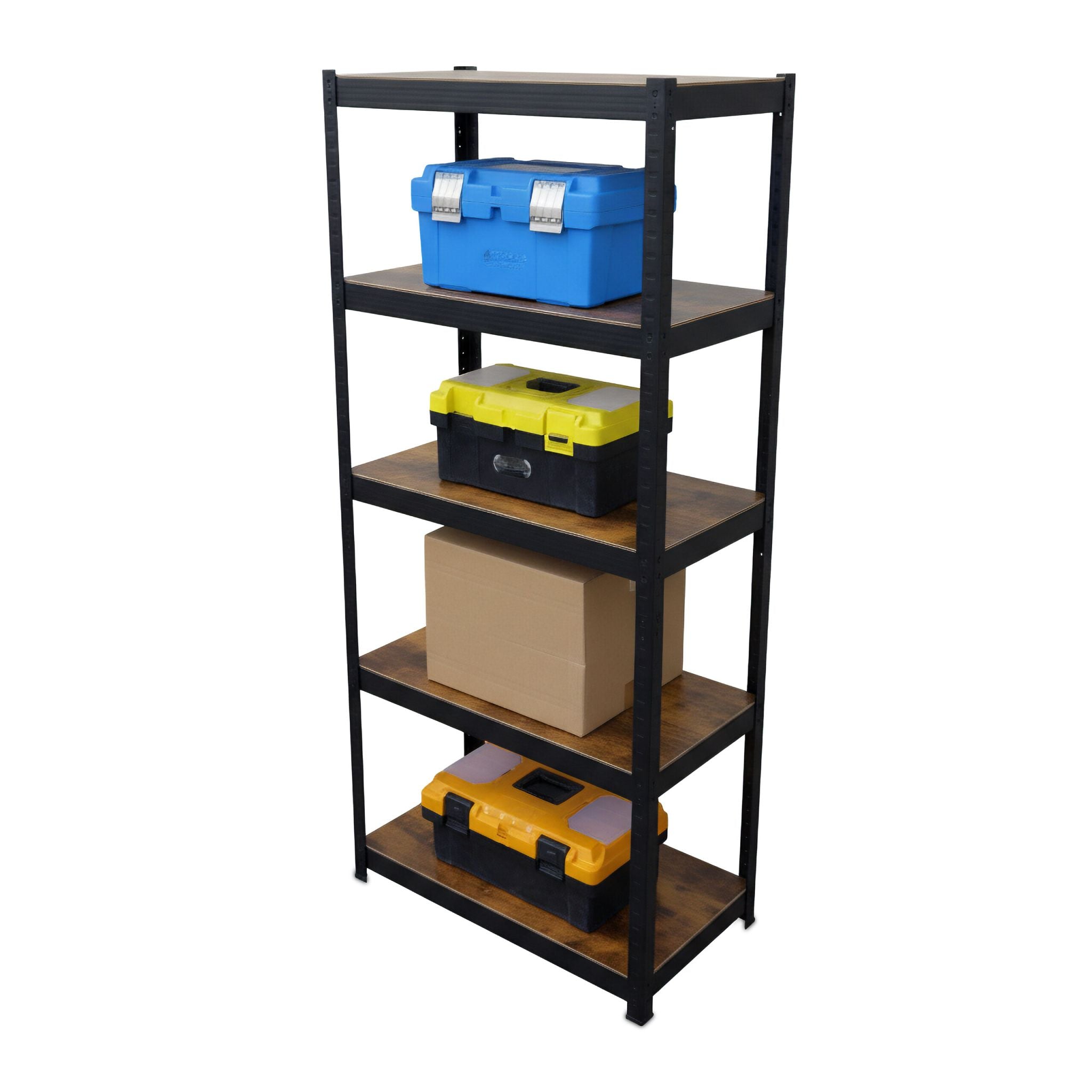 Industrial Schwerlastregal 168x80x40cm Braun-Schwarz von Relaxdays