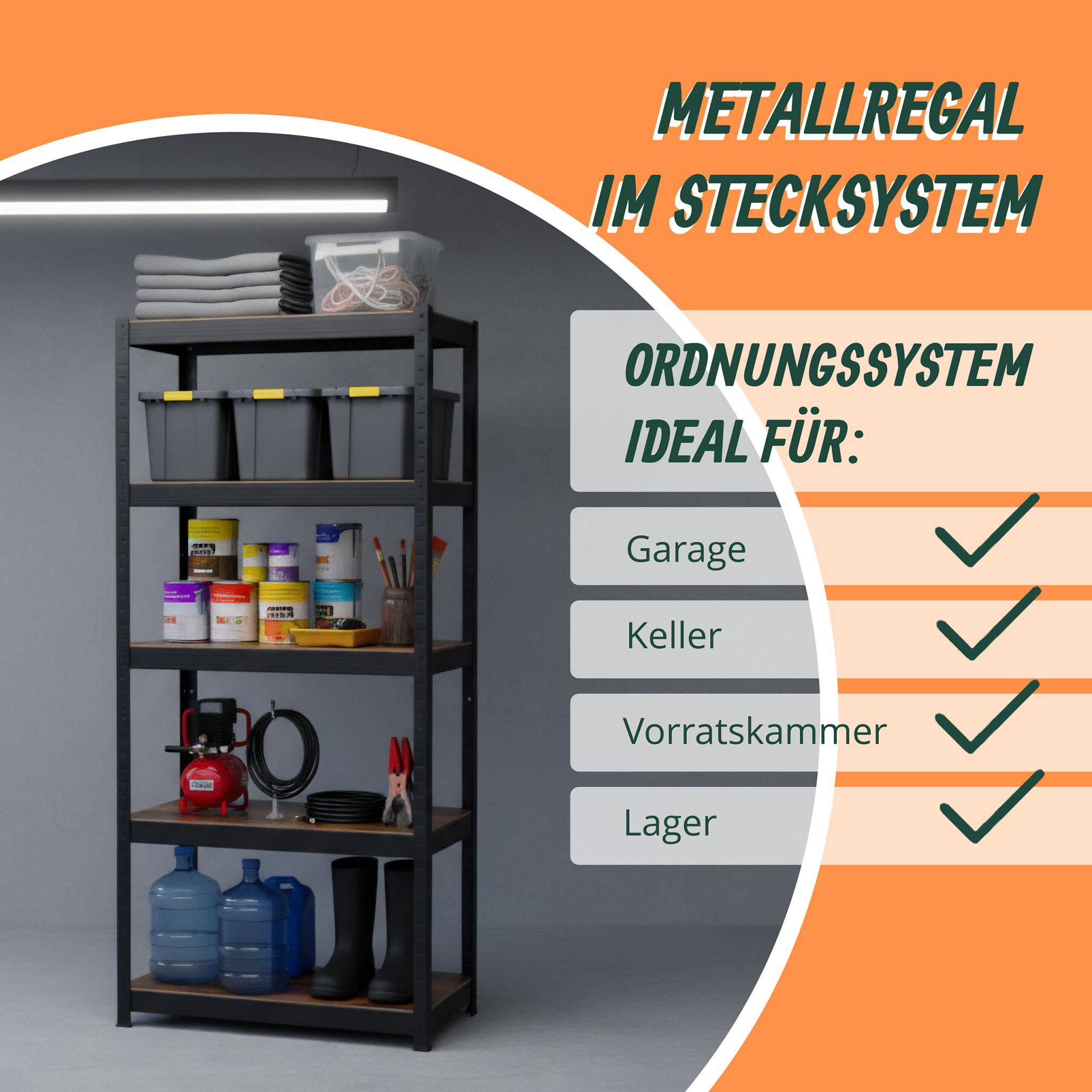 Industrial Schwerlastregal 168x80x40cm Braun-Schwarz von Relaxdays