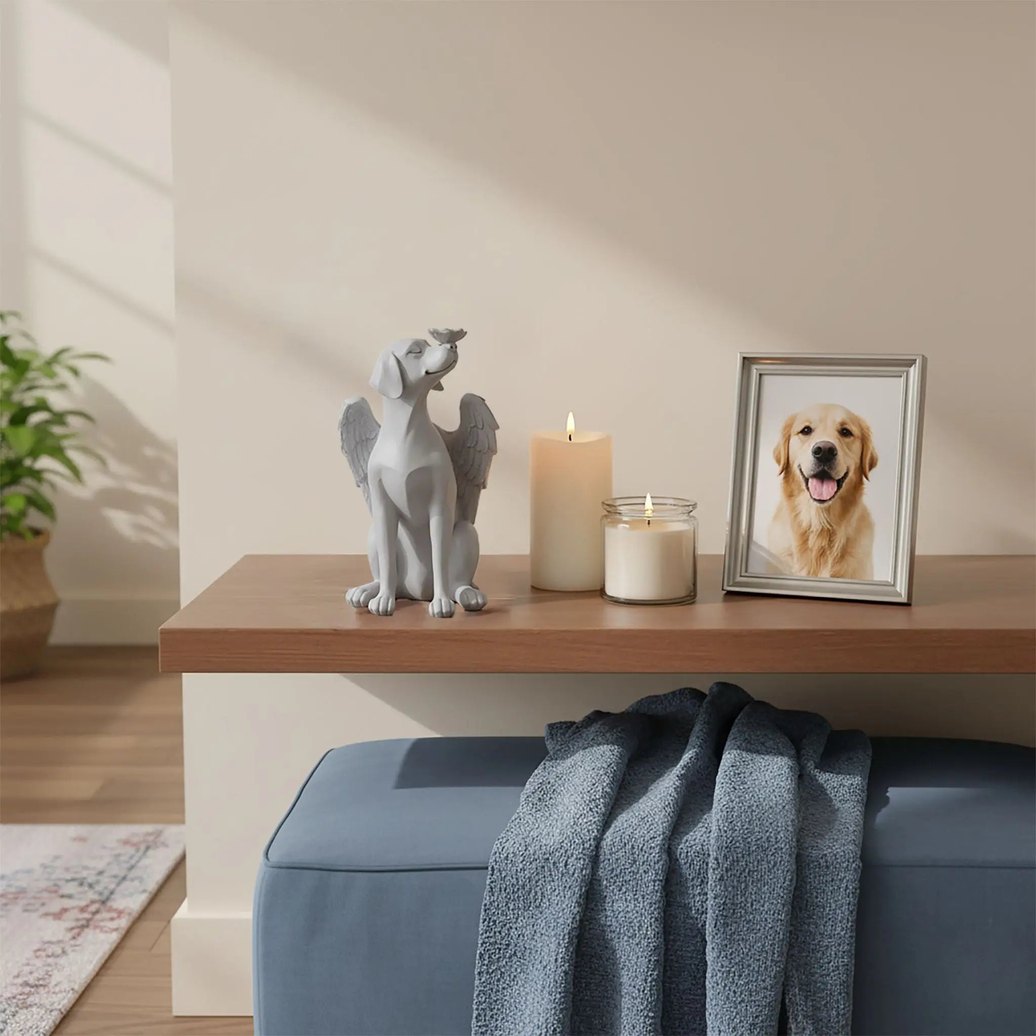 Grabschmuck für Hunde Engel Grau von Relaxdays