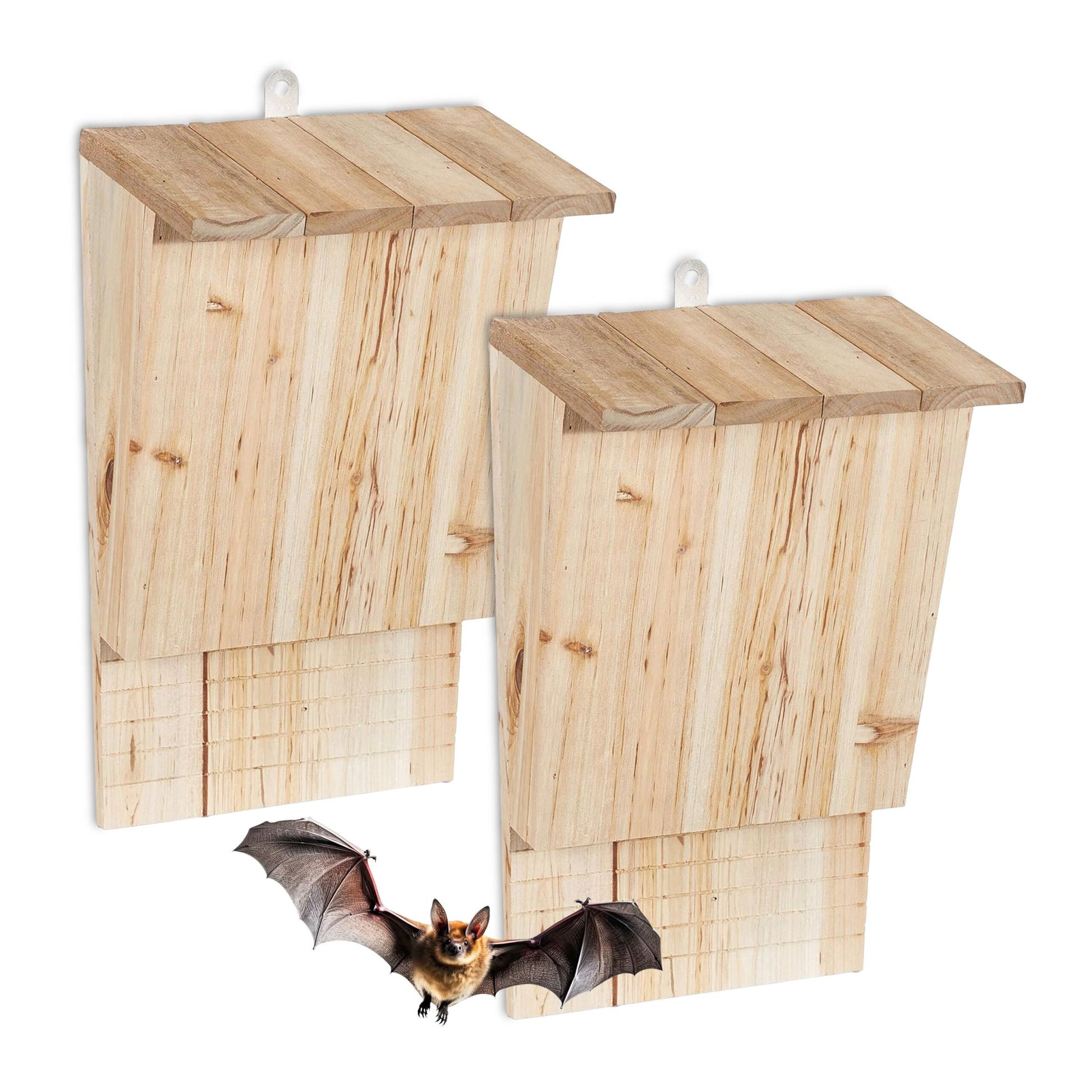 Fledermauskasten Holz 2er-Set Hellbraun von Relaxdays