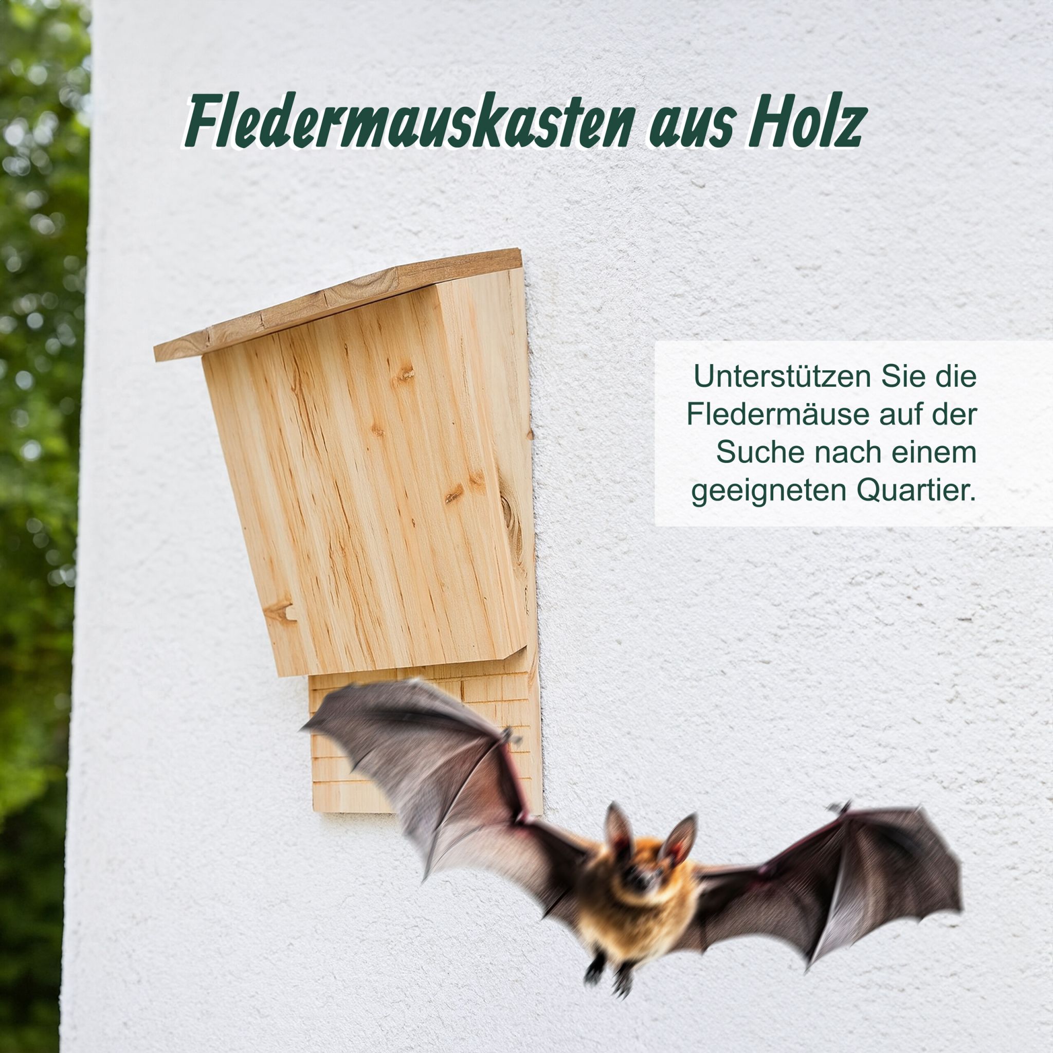 Fledermauskasten Holz 2er-Set Hellbraun von Relaxdays