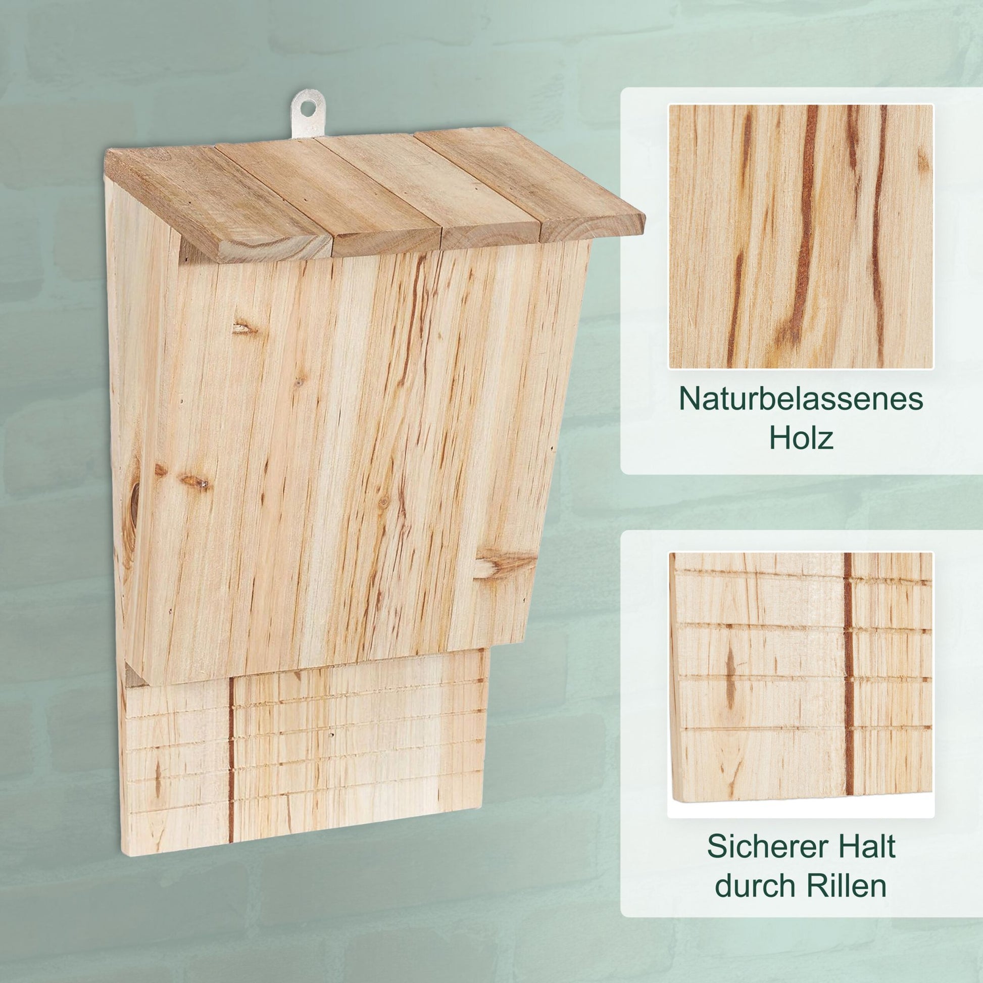 Fledermauskasten Holz 2er-Set Hellbraun von Relaxdays