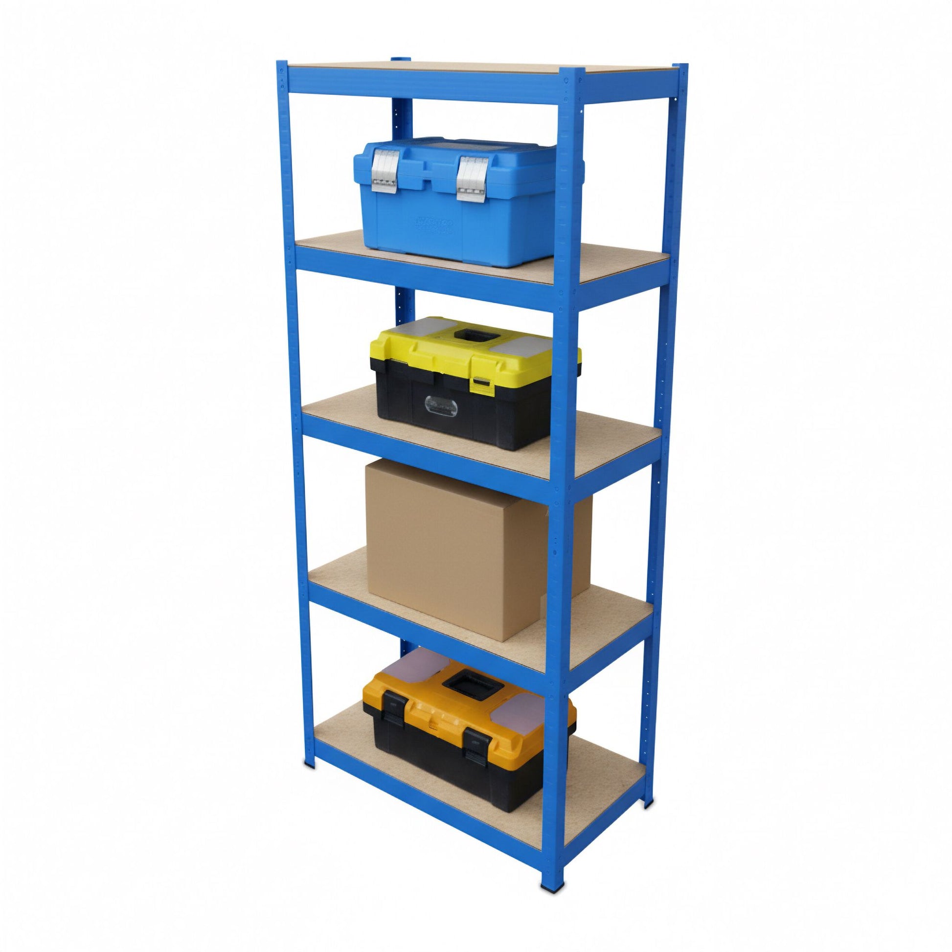 Schwerlastregal 180x60x30cm Blau-Hellbraun von Relaxdays