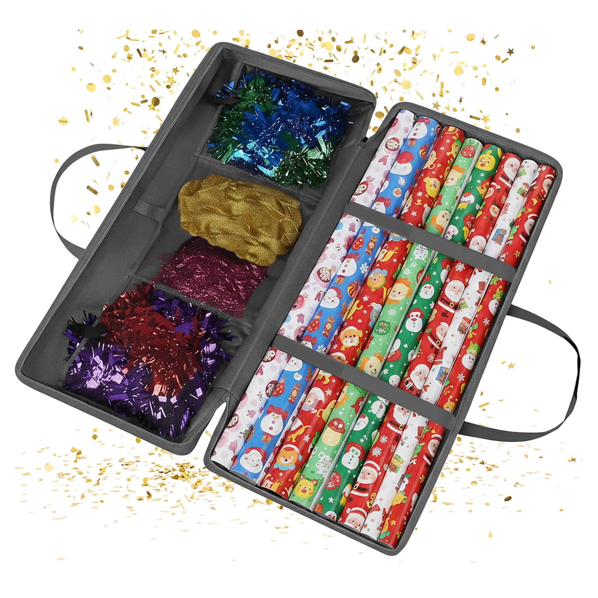 Geschenkpapier Aufbewahrung Grau von Relaxdays