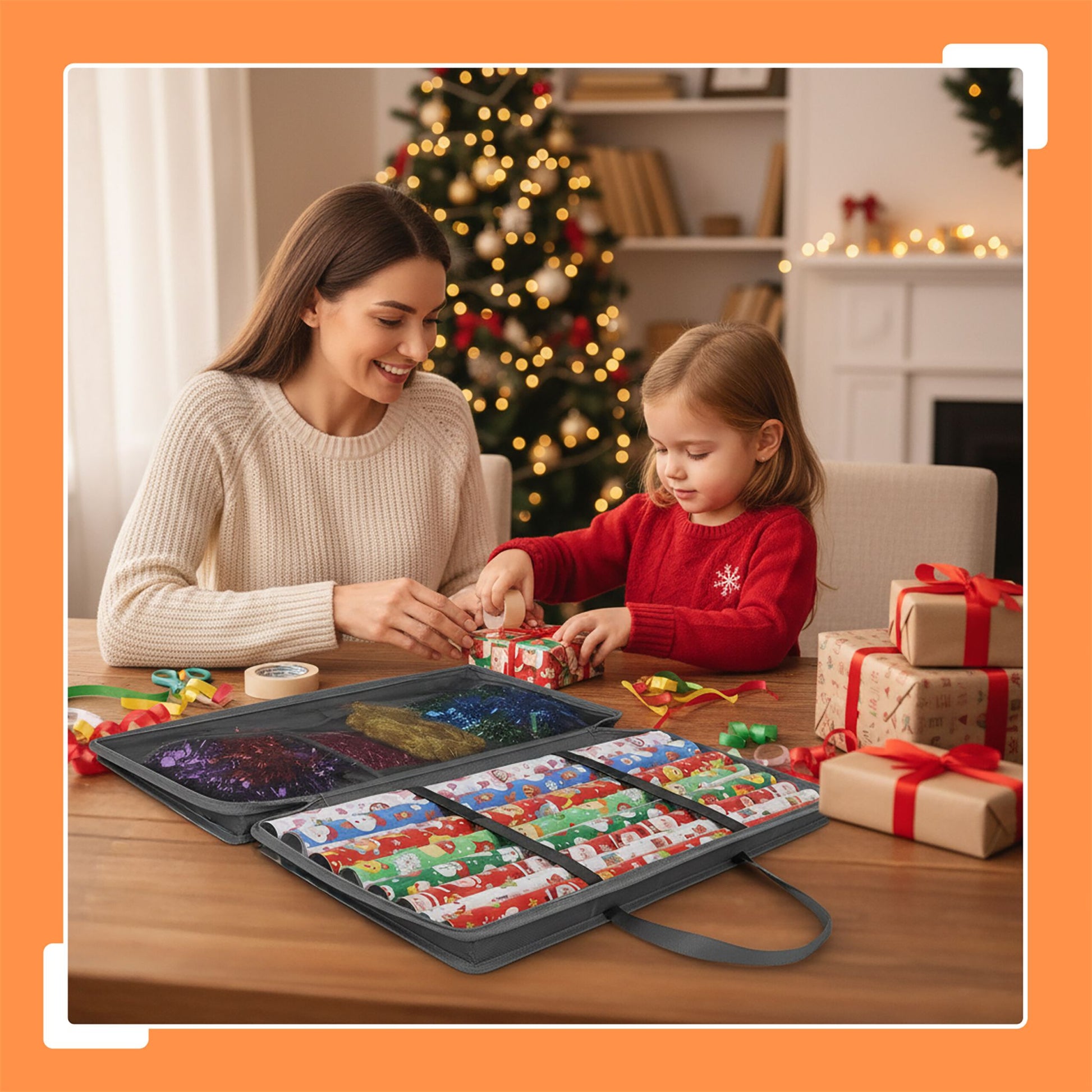 Geschenkpapier Aufbewahrung Grau von Relaxdays