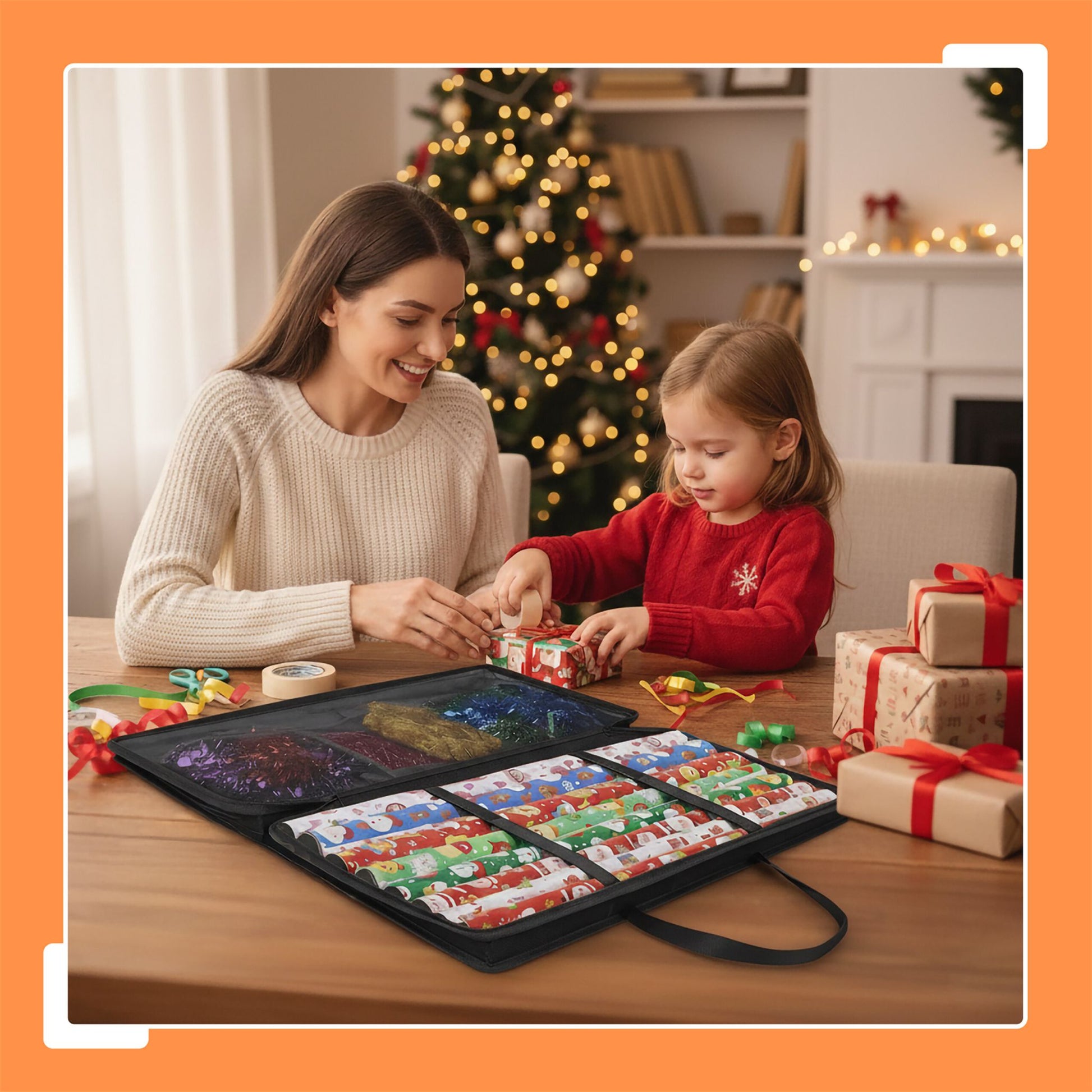Geschenkpapier Aufbewahrung Schwarz von Relaxdays