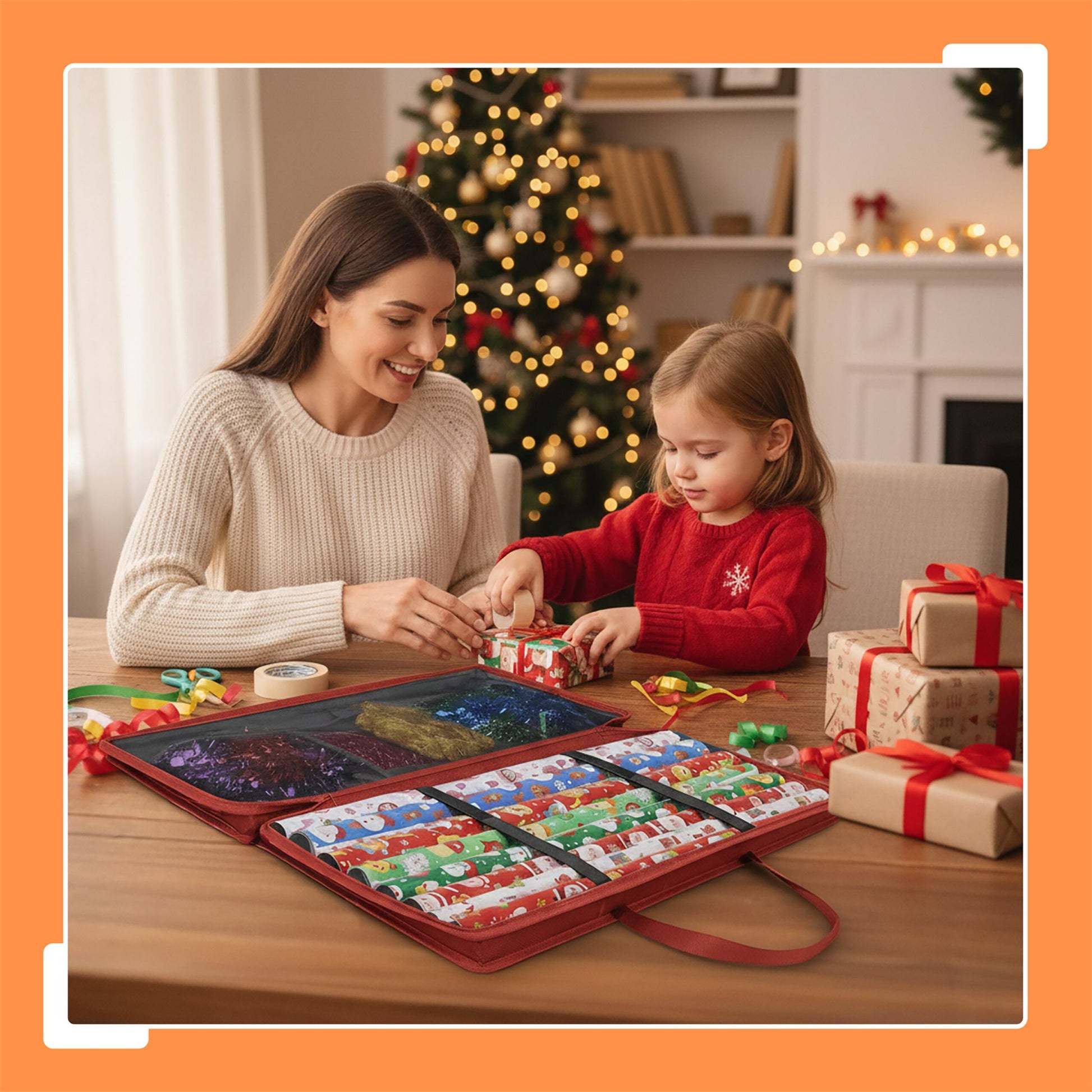 Geschenkpapier Aufbewahrung Rot von Relaxdays