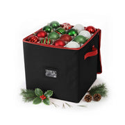 Weihnachtskugel Aufbewahrungsbox Schwarz-Rot von Relaxdays