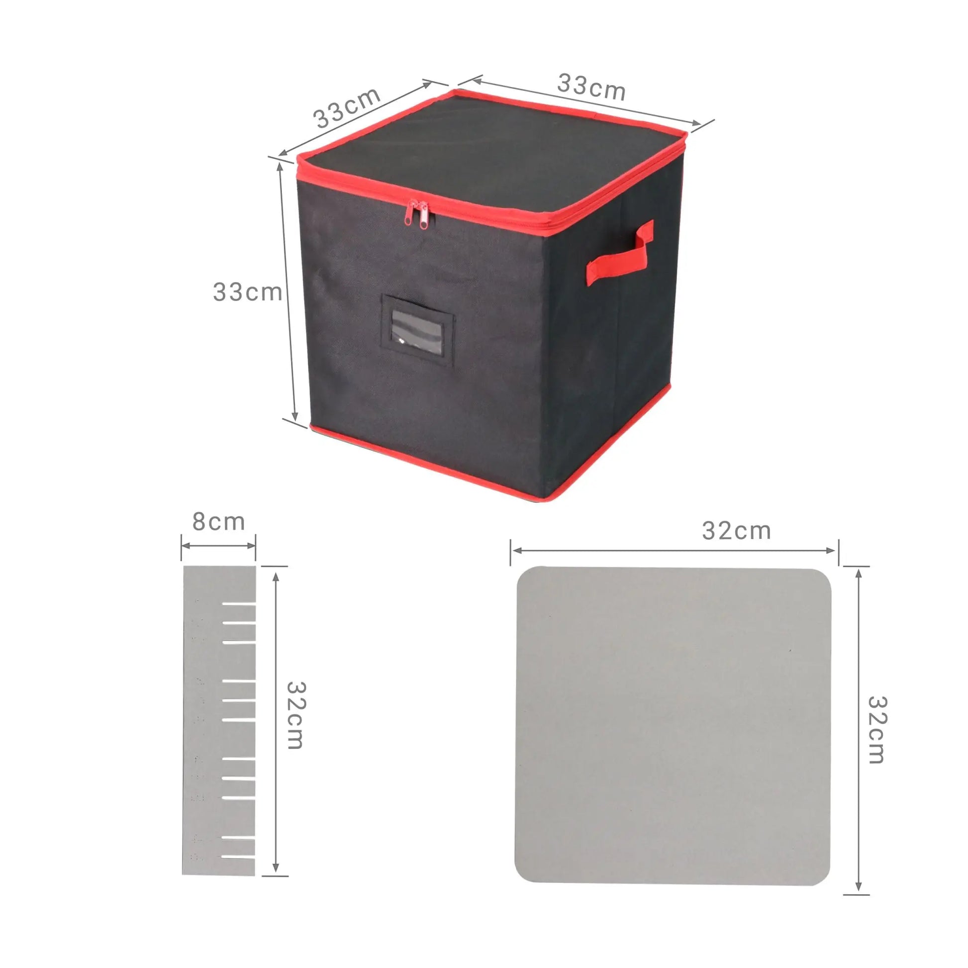 Weihnachtskugel Aufbewahrungsbox Schwarz-Rot von Relaxdays