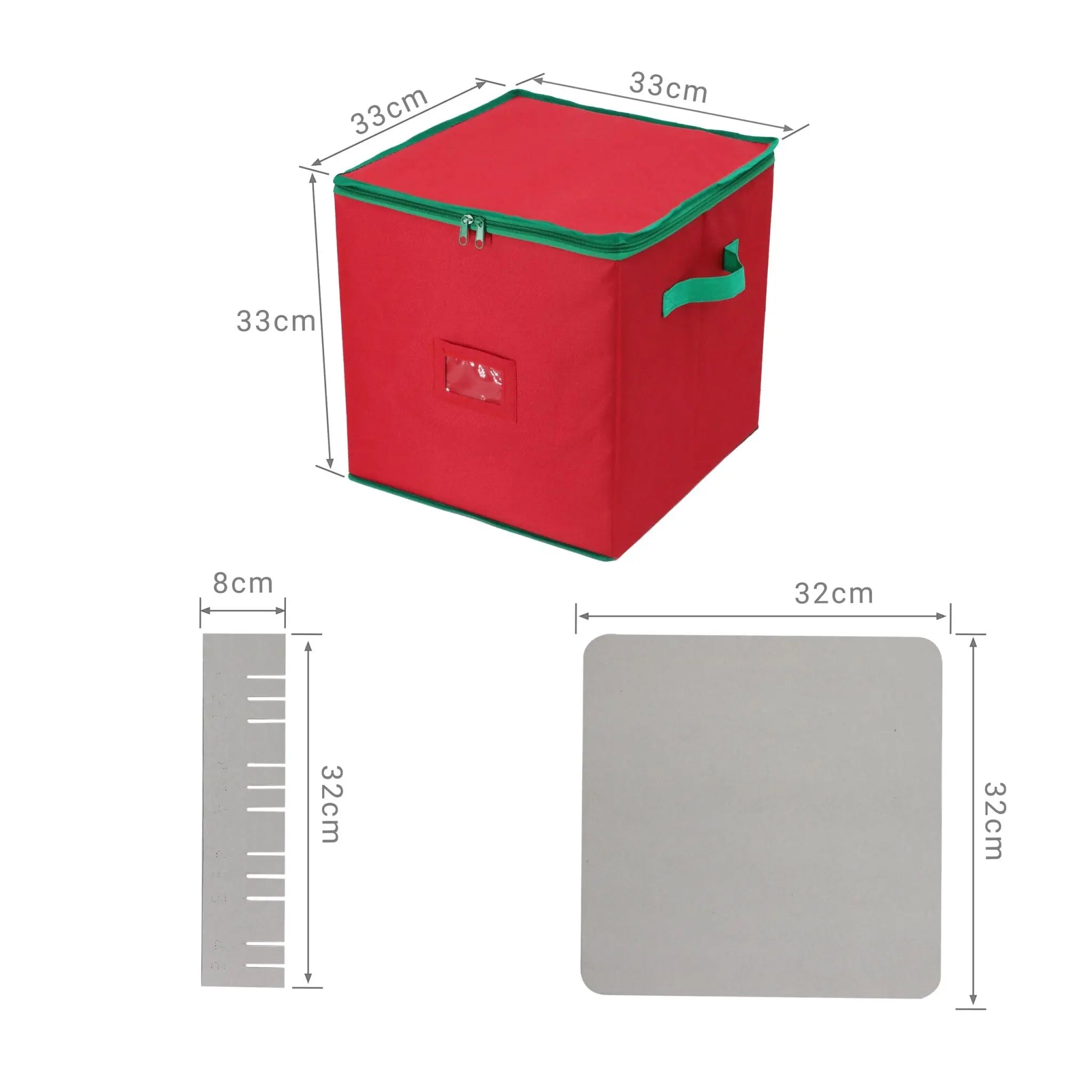 Weihnachtskugel Aufbewahrungsbox Rot-Grün von Relaxdays