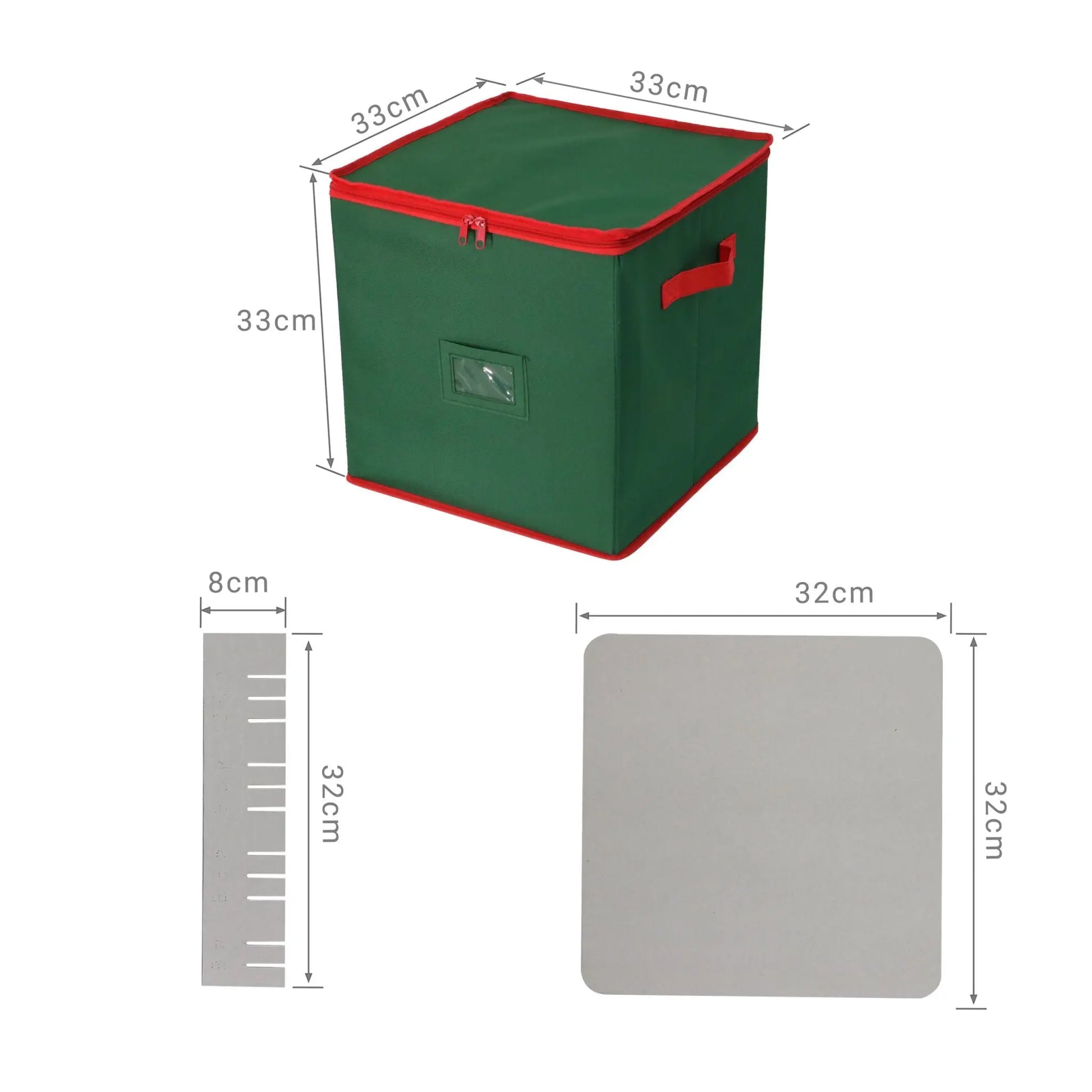 Weihnachtskugel Aufbewahrungsbox Grün-Rot von Relaxdays