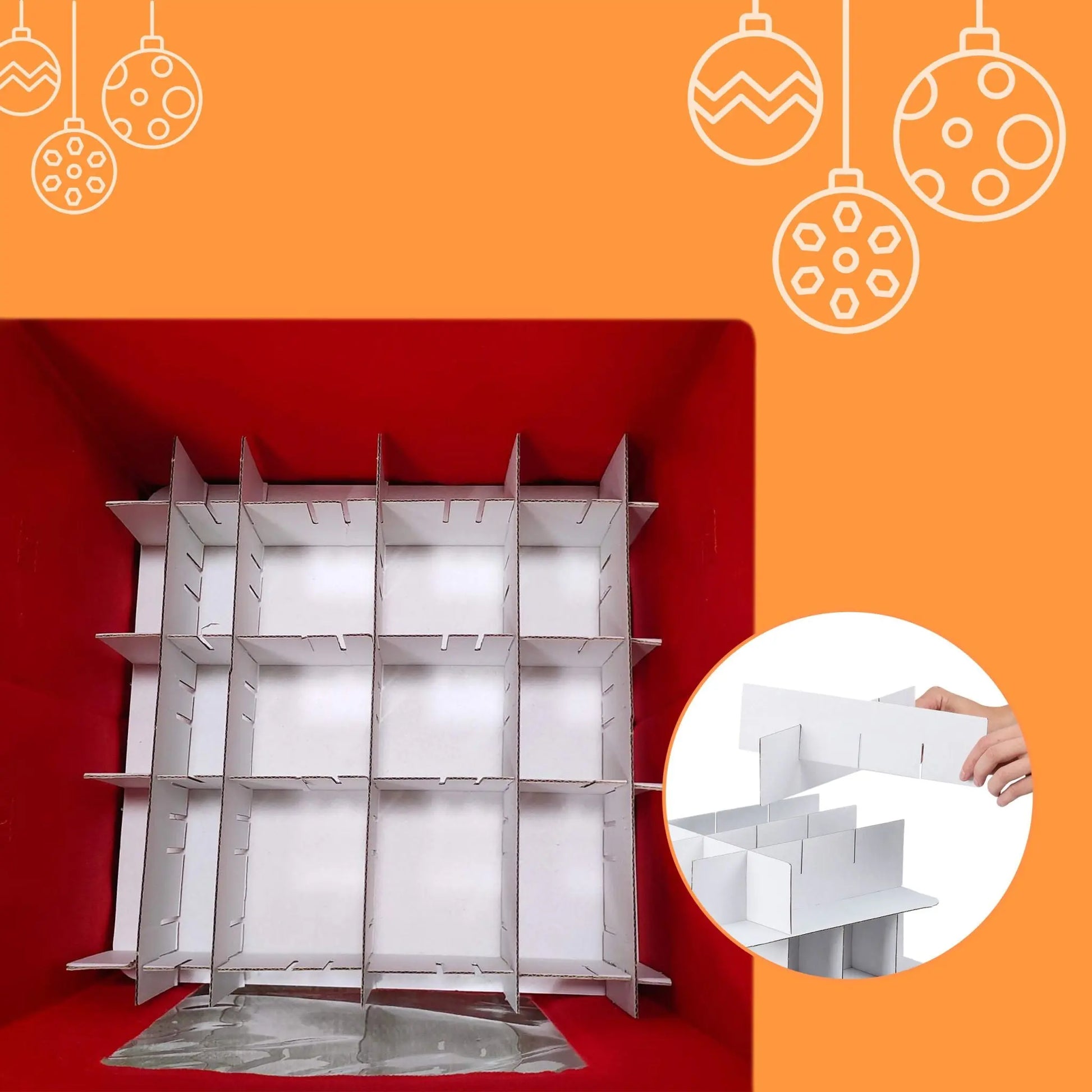 Weihnachtskugel Aufbewahrungsbox 3er-Set Weiss-Rot-Schwarz von guteszeug.ch