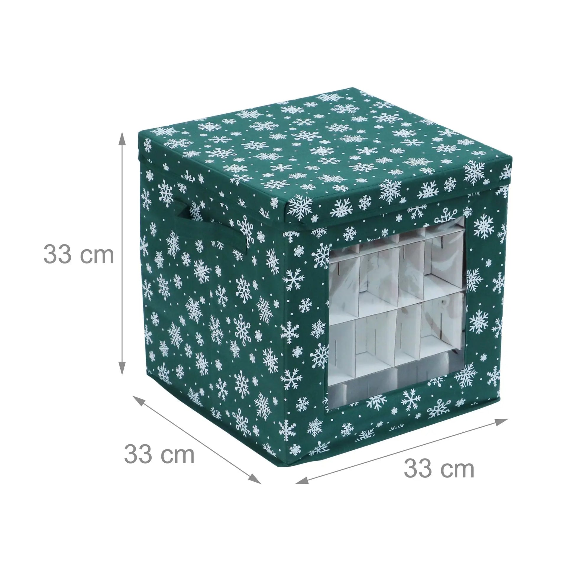 Weihnachtskugel Aufbewahrungsbox 3er-Set Weiss-Dunkelgrün von Relaxdays