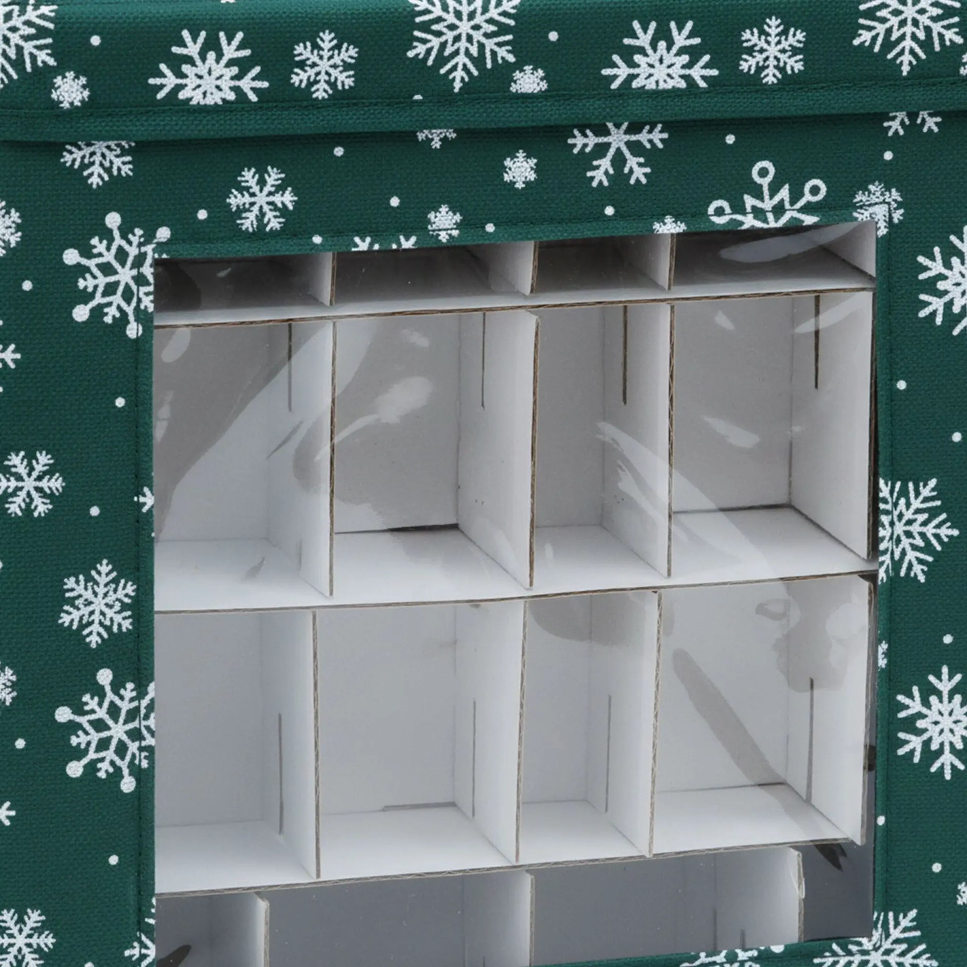 Weihnachtskugel Aufbewahrungsbox 3er-Set Weiss-Dunkelgrün von Relaxdays