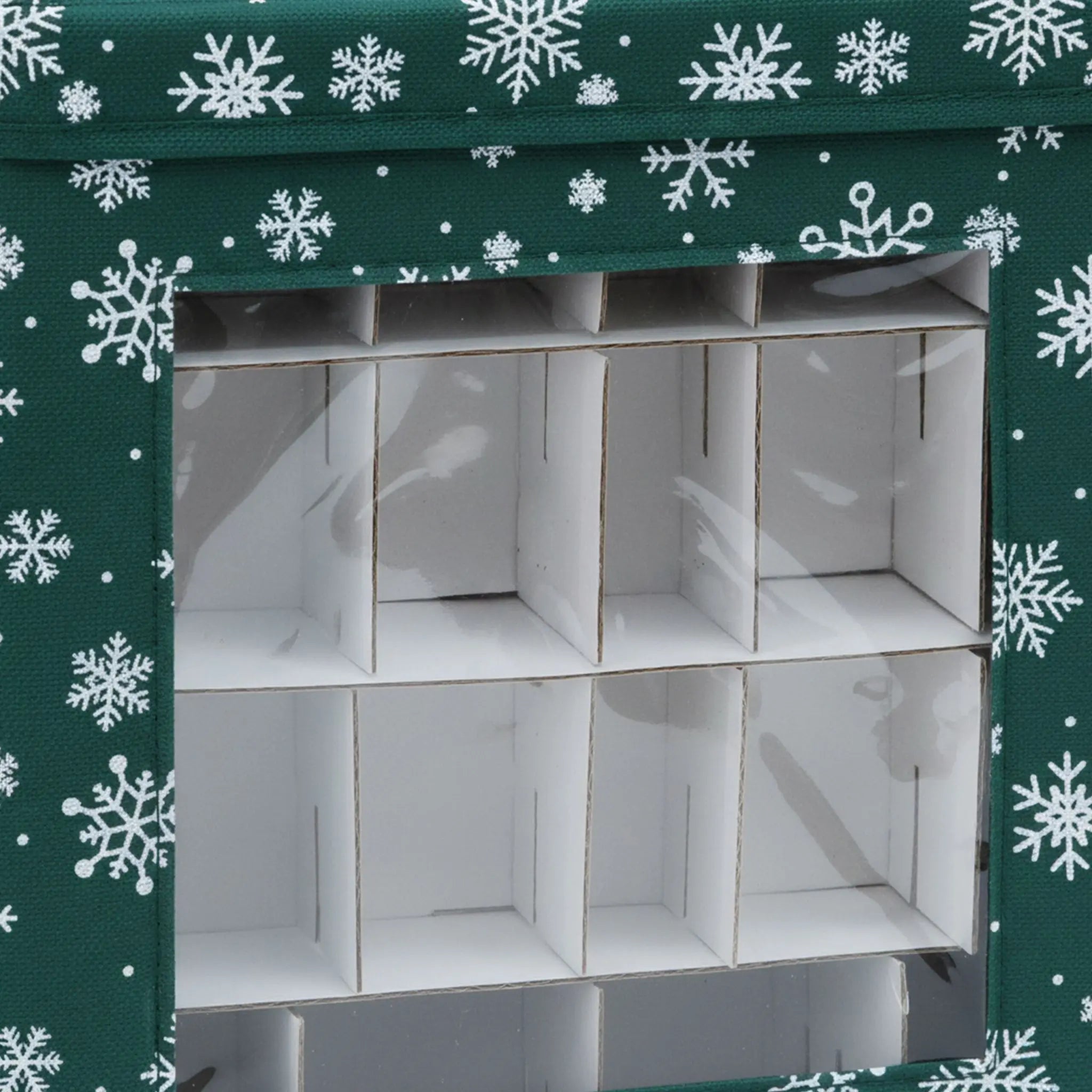 Weihnachtskugel Aufbewahrungsbox 3er-Set Weiss-Dunkelgrün von Relaxdays