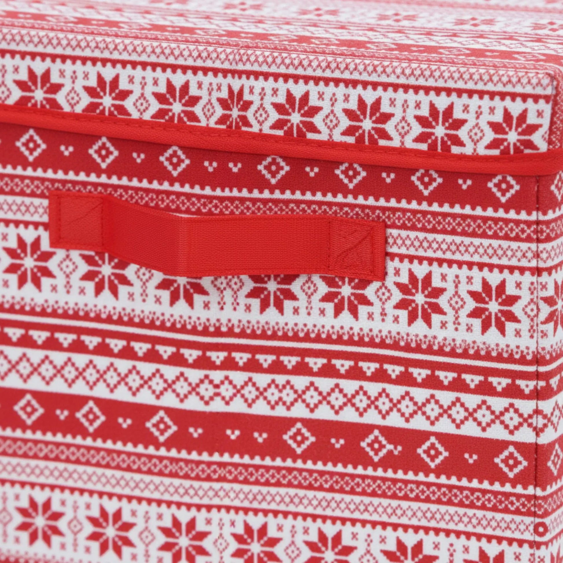 Weihnachtskugel Aufbewahrungsbox 3er-Set Weiss-Rot von Relaxdays
