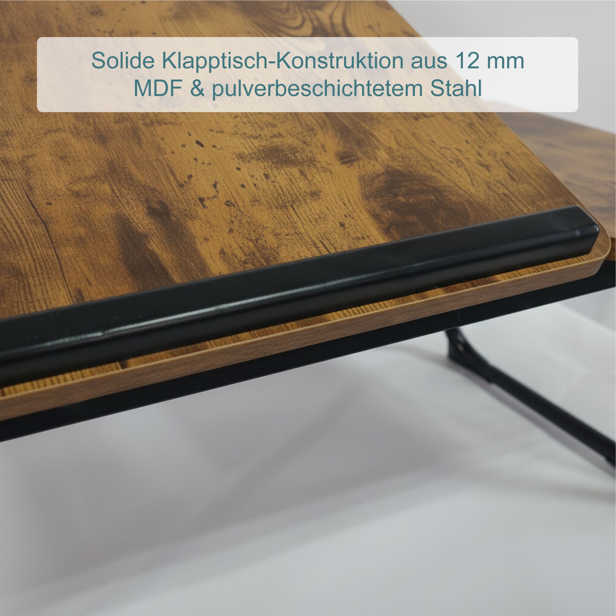 Höhenverstellbarer Laptoptisch Dunkelbraun-Schwarz von Relaxdays