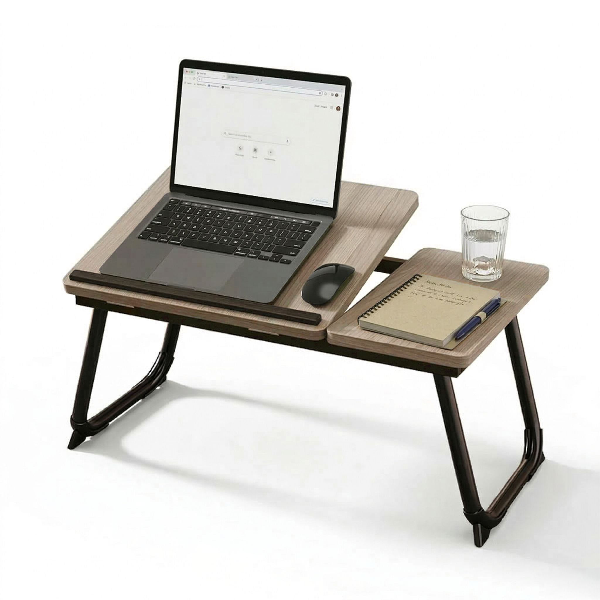 Höhenverstellbarer Laptoptisch Dunkelbraun-Hellbraun von Relaxdays