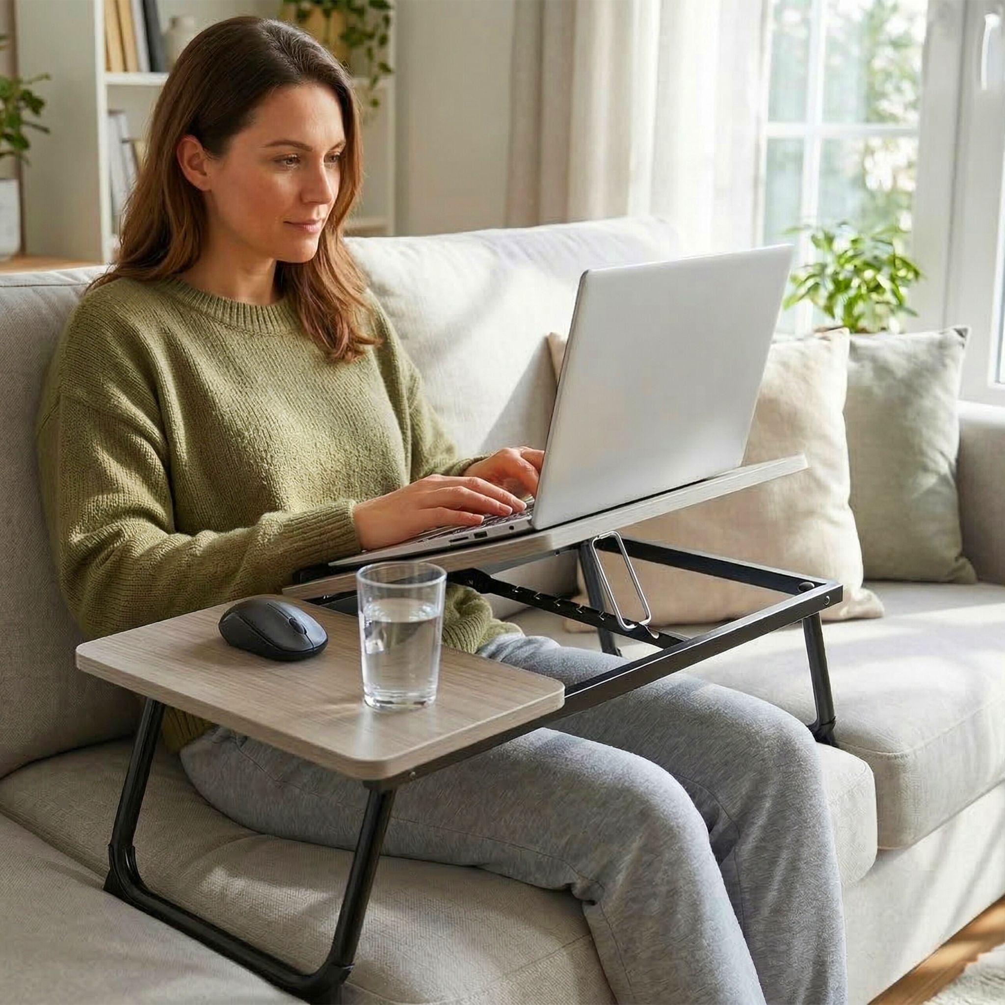 Höhenverstellbarer Laptoptisch Dunkelbraun-Hellbraun von Relaxdays