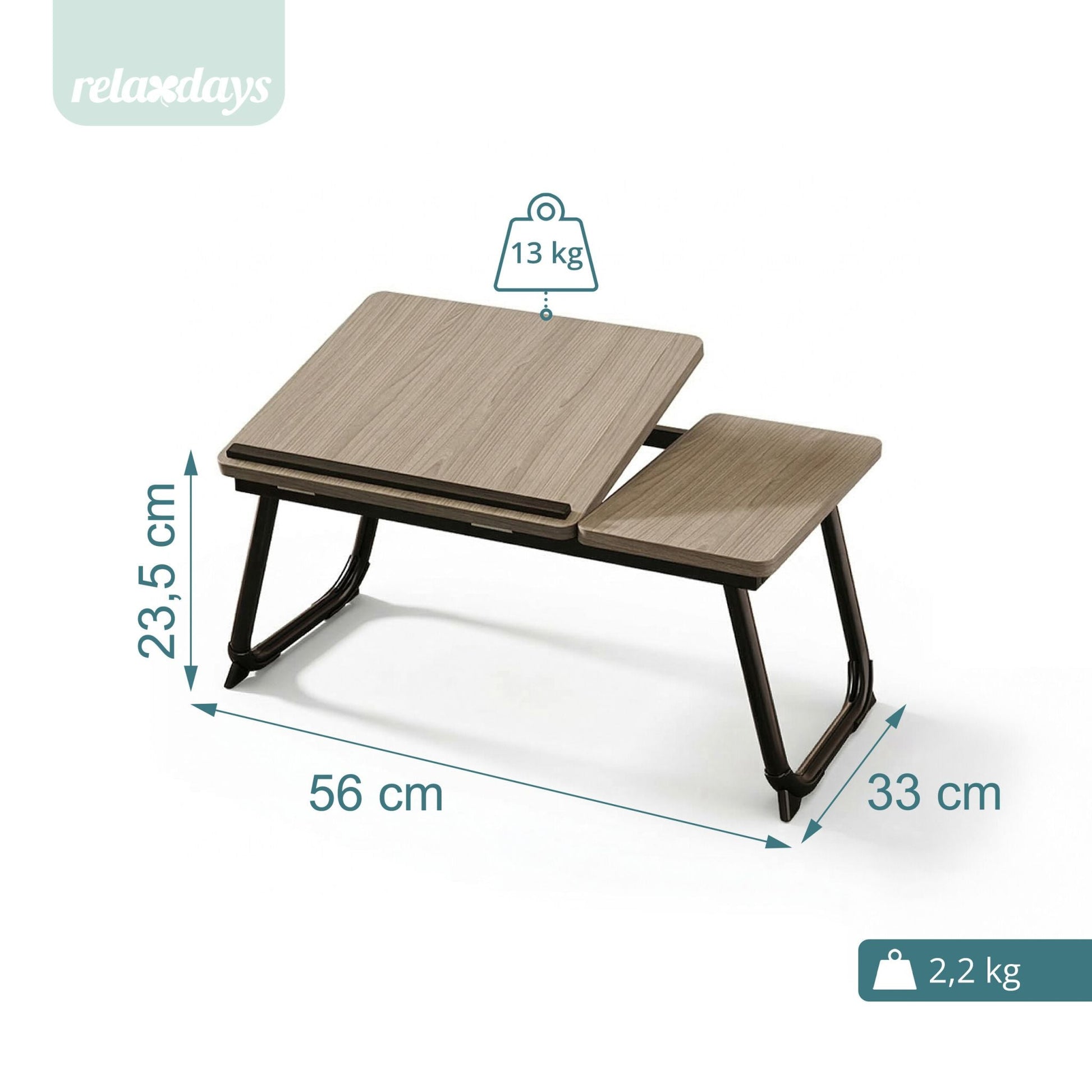 Höhenverstellbarer Laptoptisch Dunkelbraun-Hellbraun von Relaxdays