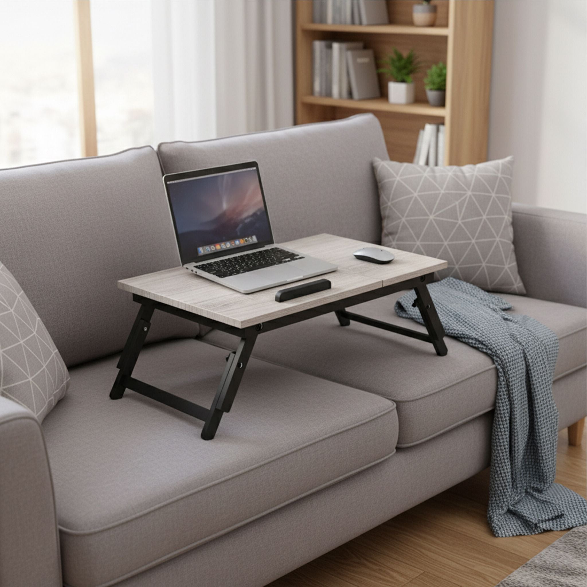 Höhenverstellbarer Laptoptisch Schwarz-Grau von Relaxdays