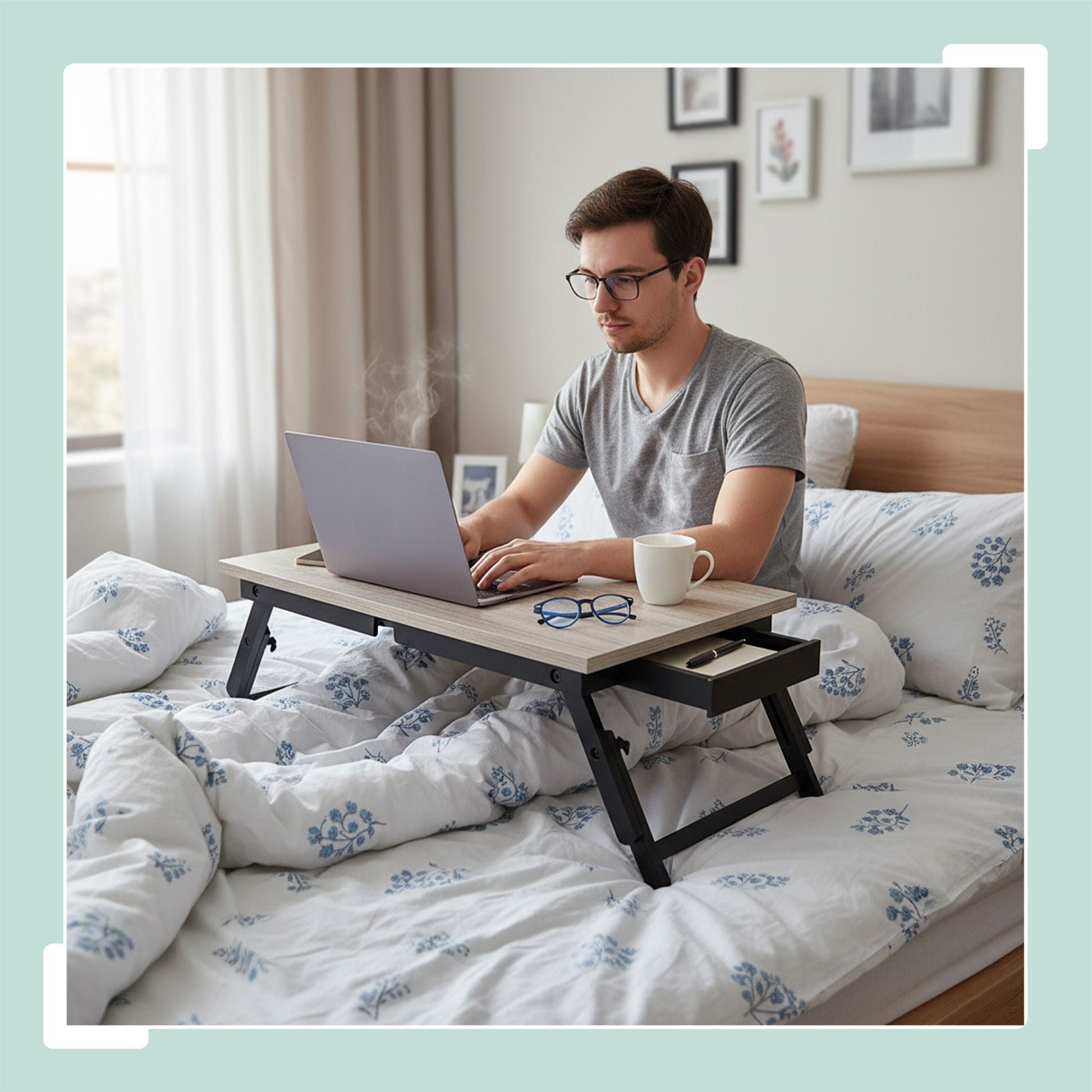 Höhenverstellbarer Laptoptisch Schwarz-Grau von Relaxdays