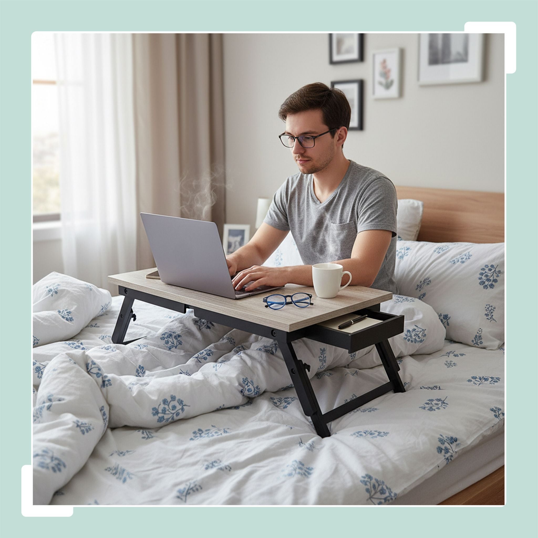Höhenverstellbarer Laptoptisch Schwarz-Grau von Relaxdays