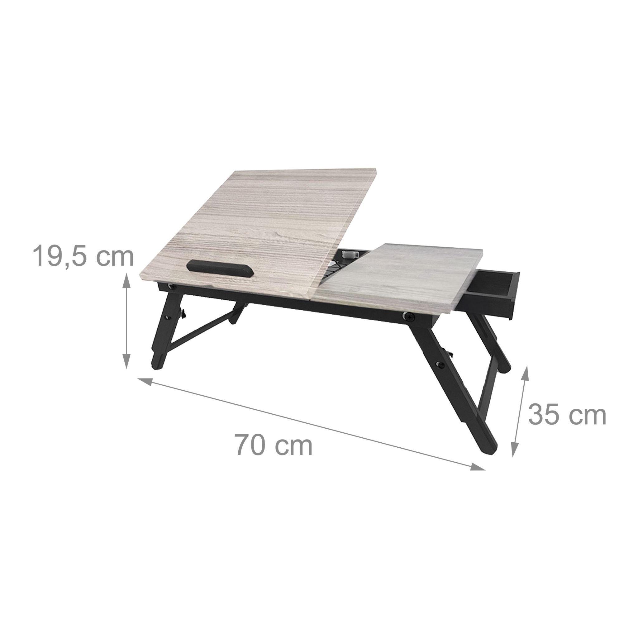 Höhenverstellbarer Laptoptisch Schwarz-Grau von Relaxdays
