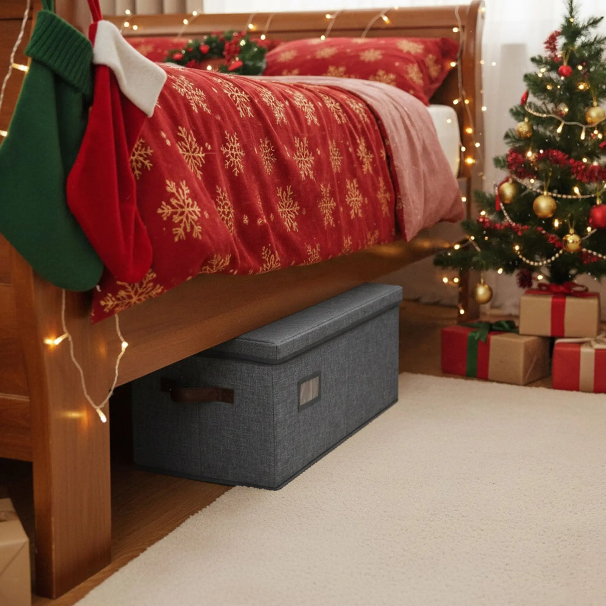 Weihnachtskugel Aufbewahrungsbox Grau-Braun von Relaxdays