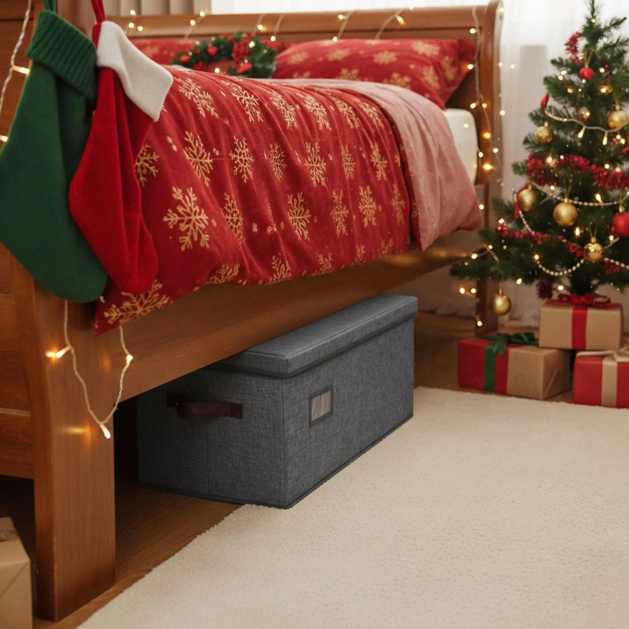 Weihnachtskugel Aufbewahrungsbox Grau-Braun von Relaxdays
